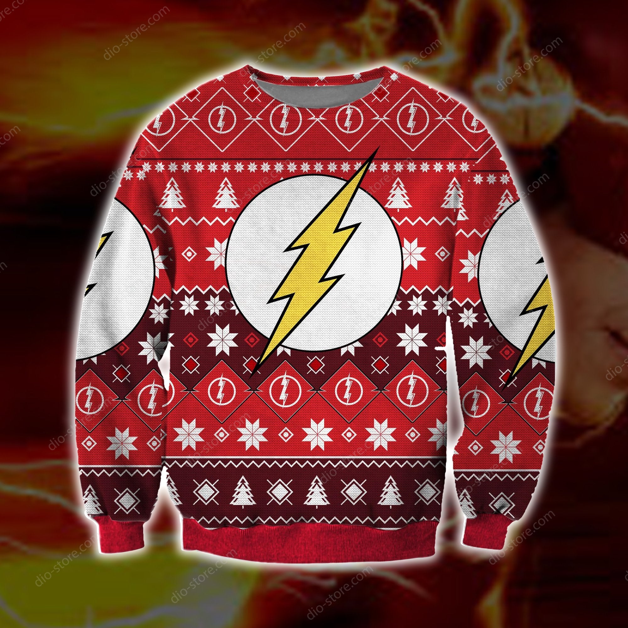 The Flash Knitting Pattern 3D Print Ugly Christmas Sweater Hoodie All Over Printed