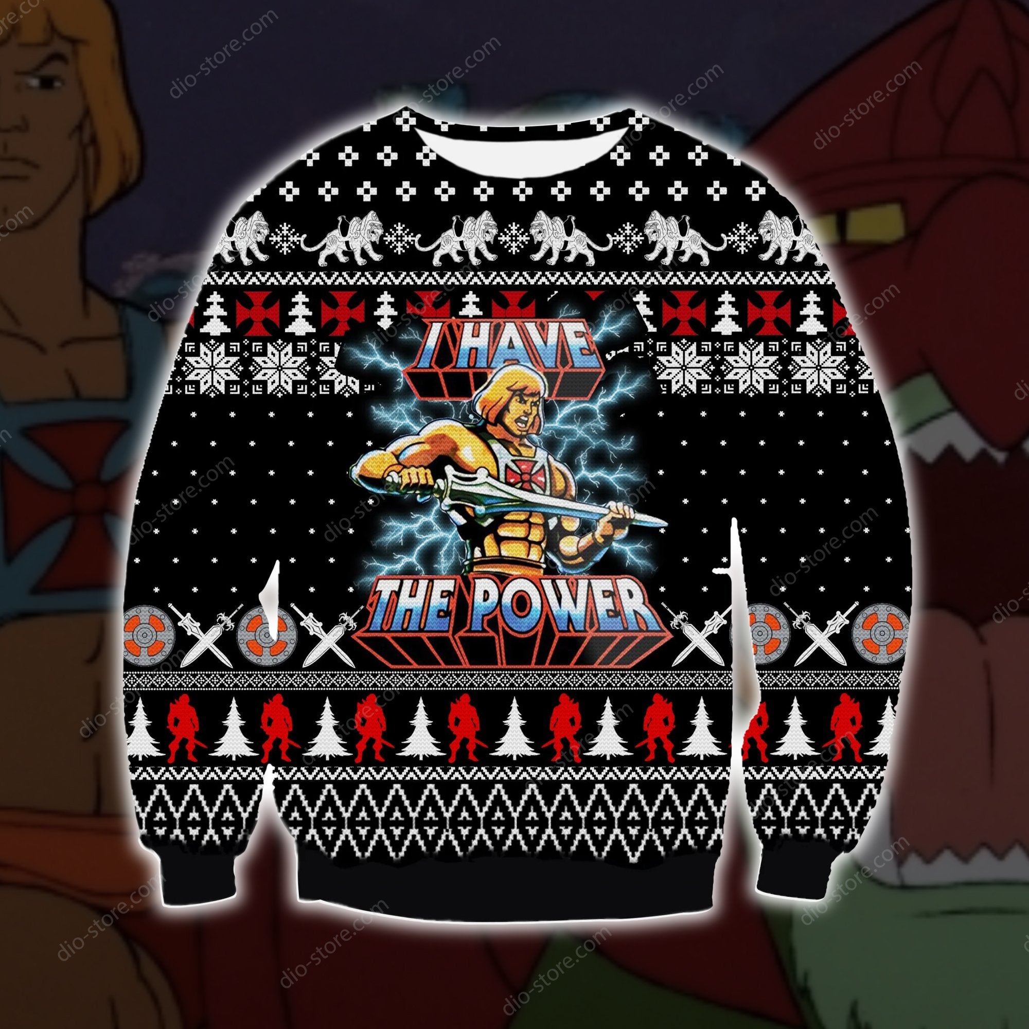 He-Man Knitting Pattern 3D Print Ugly Christmas Sweater Hoodie All Over Printed