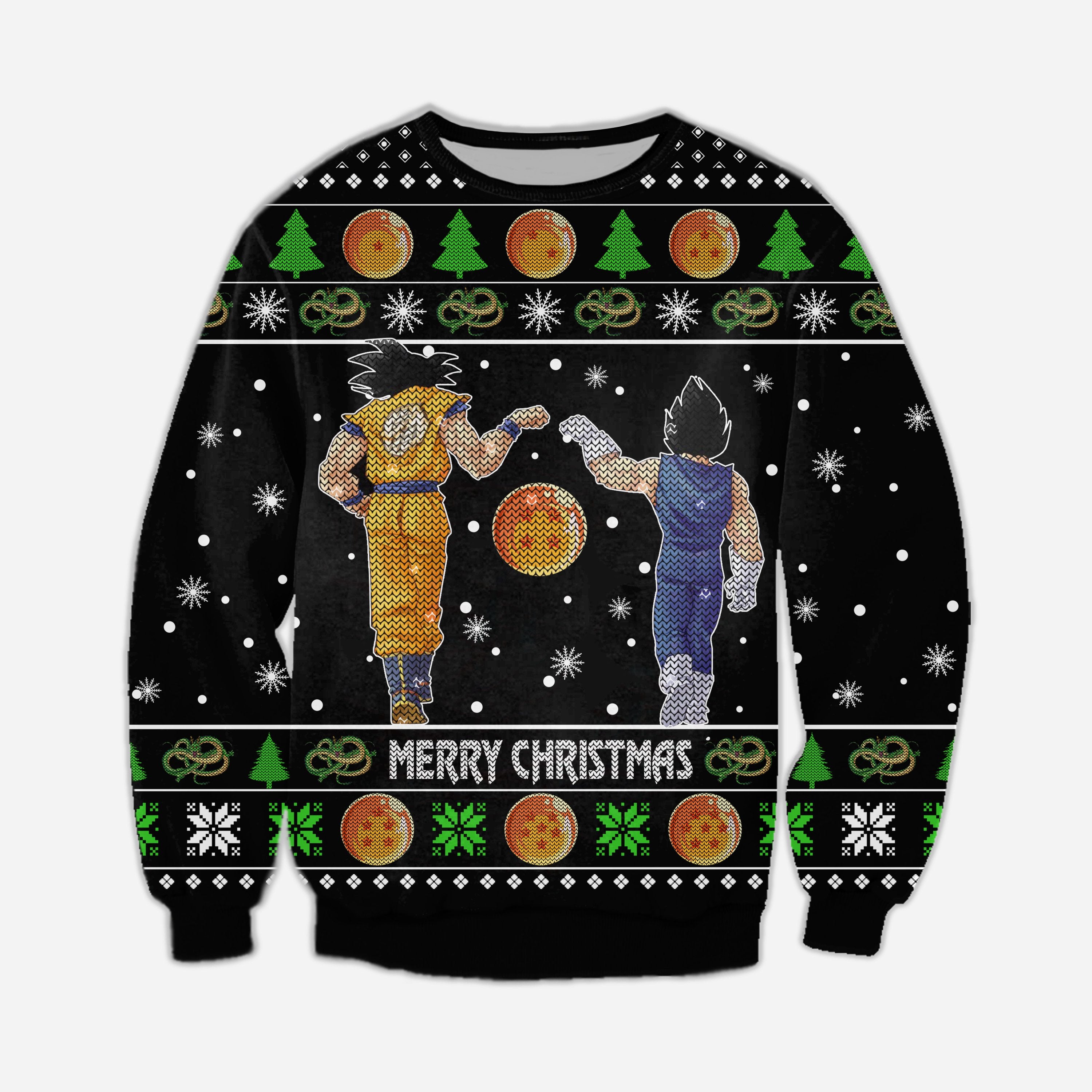 Dragon Ball Knitting Pattern 3D Print Ugly Sweater Hoodie All Over Printed