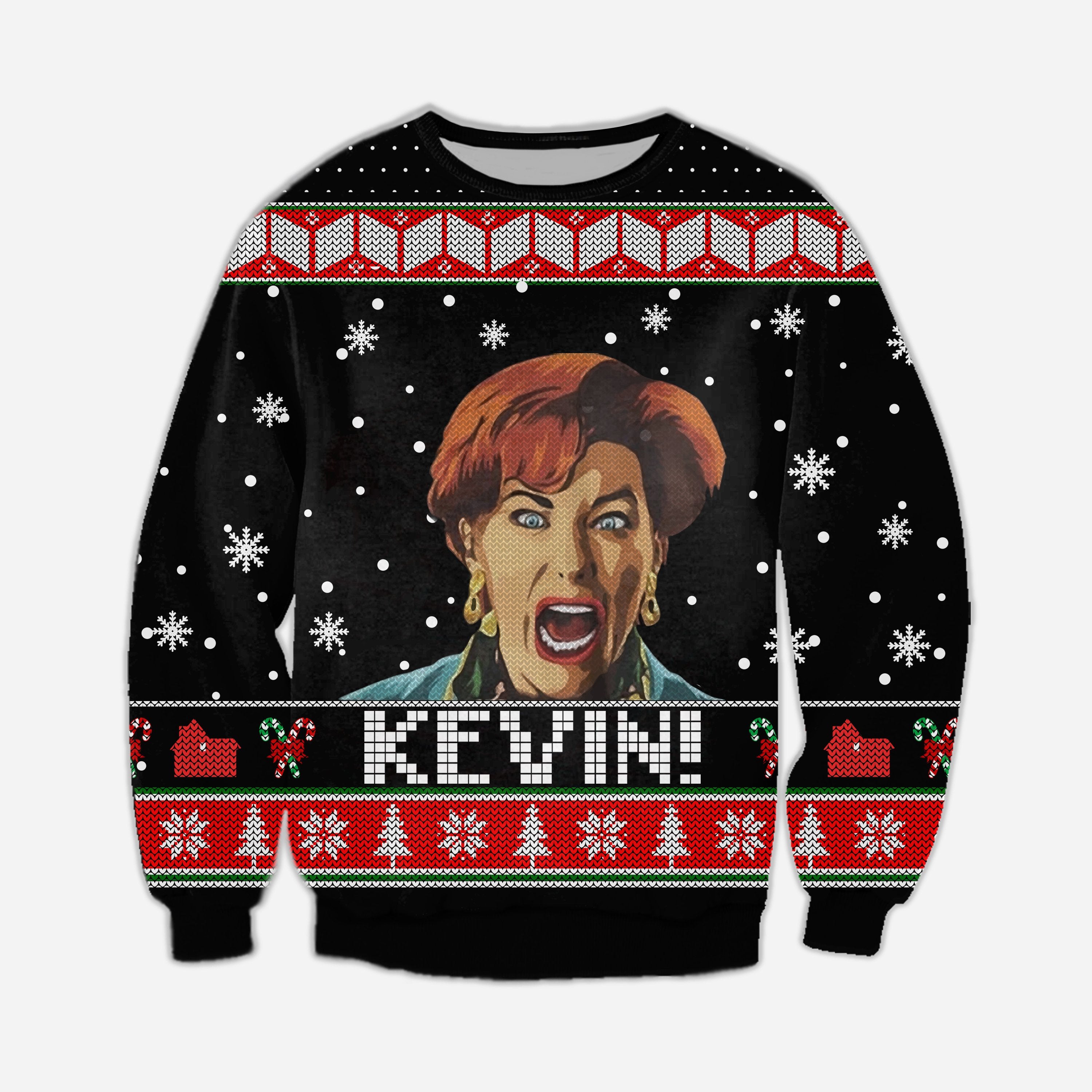 Home Alone Knitting Pattern 3D Print Ugly Sweater Hoodie All Over Printed