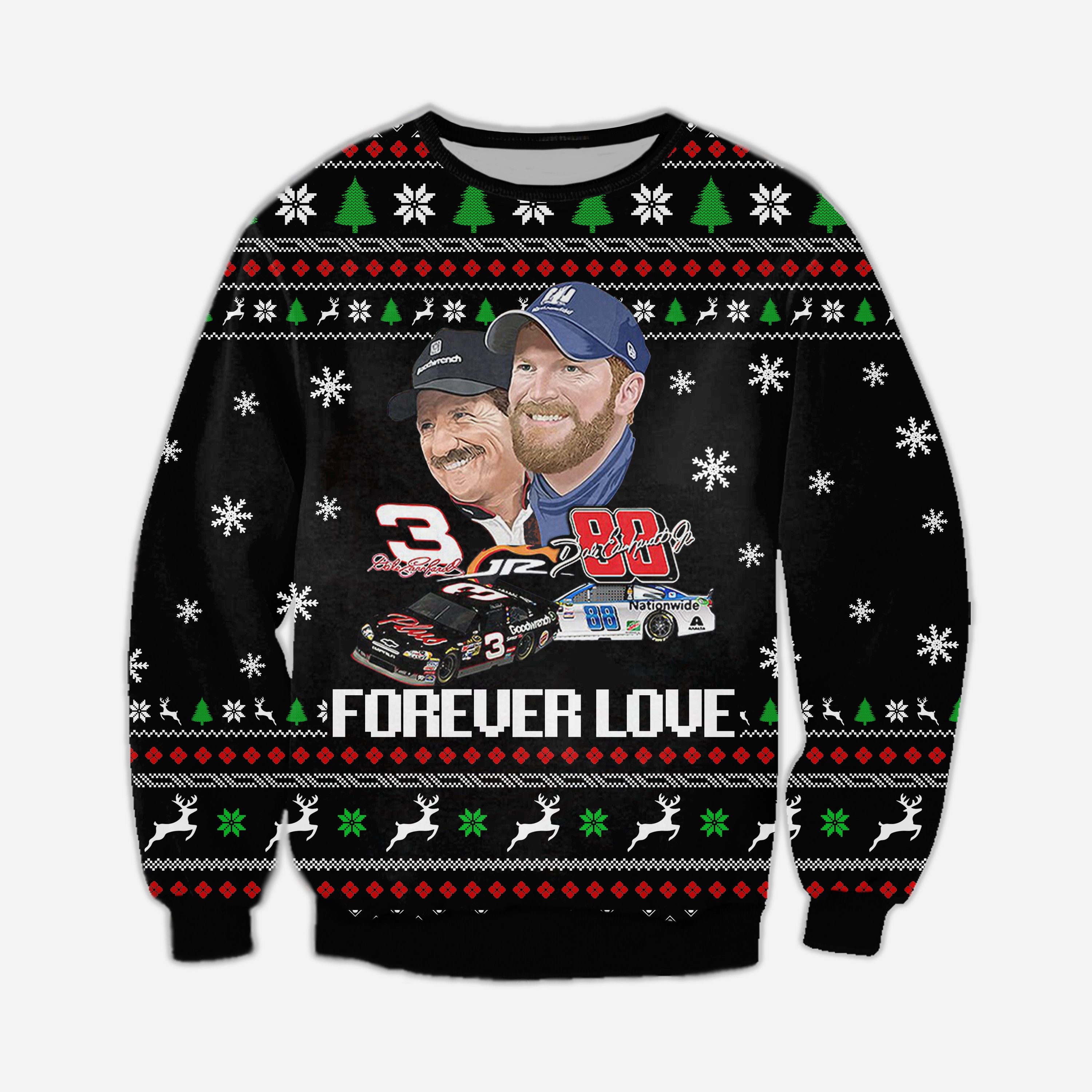 Dale Earnhardt Knitting Pattern 3D Print Ugly Sweater Hoodie All Over Printed