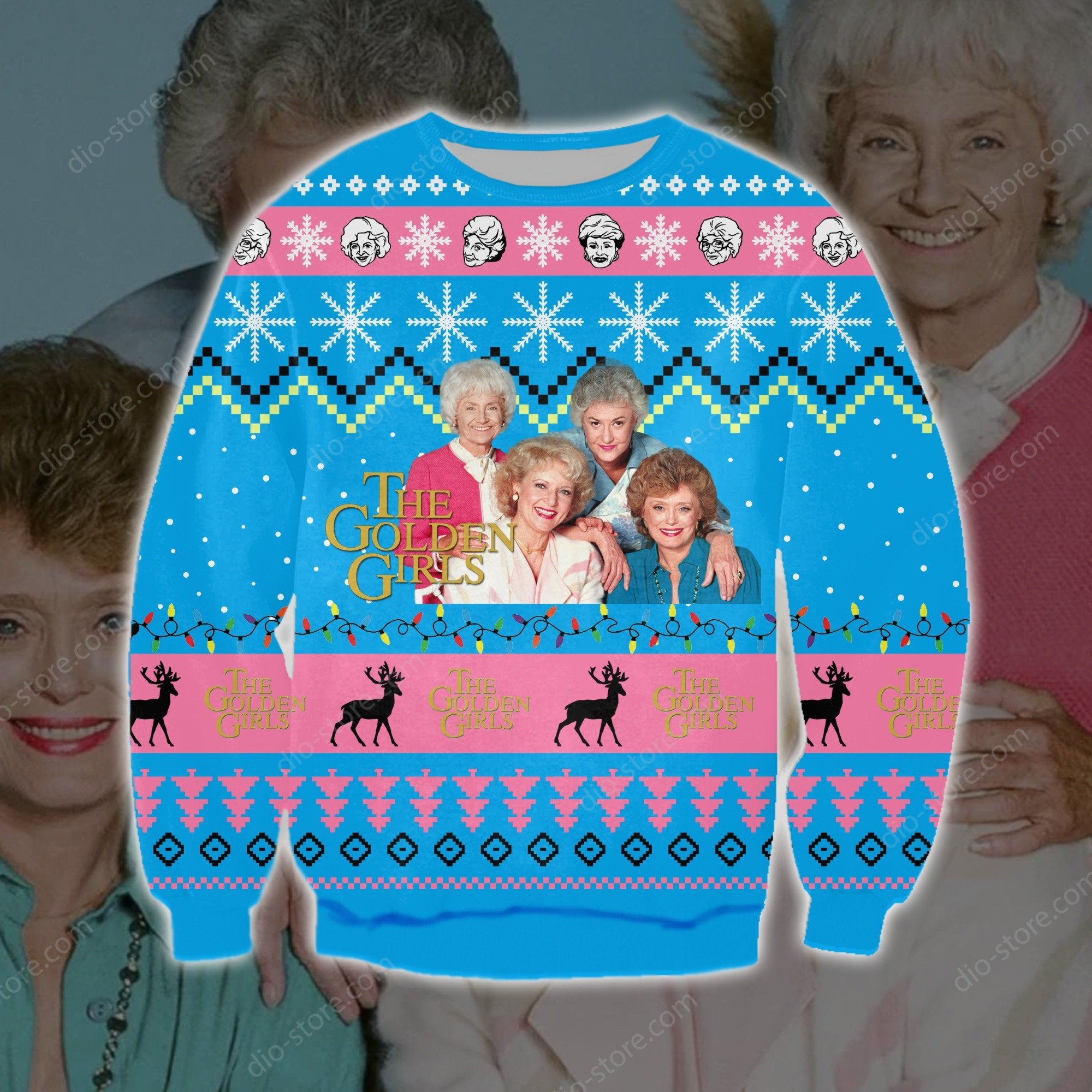 The Golden Girls Knitting Pattern 3D Print Ugly Sweater Hoodie All Over Printed