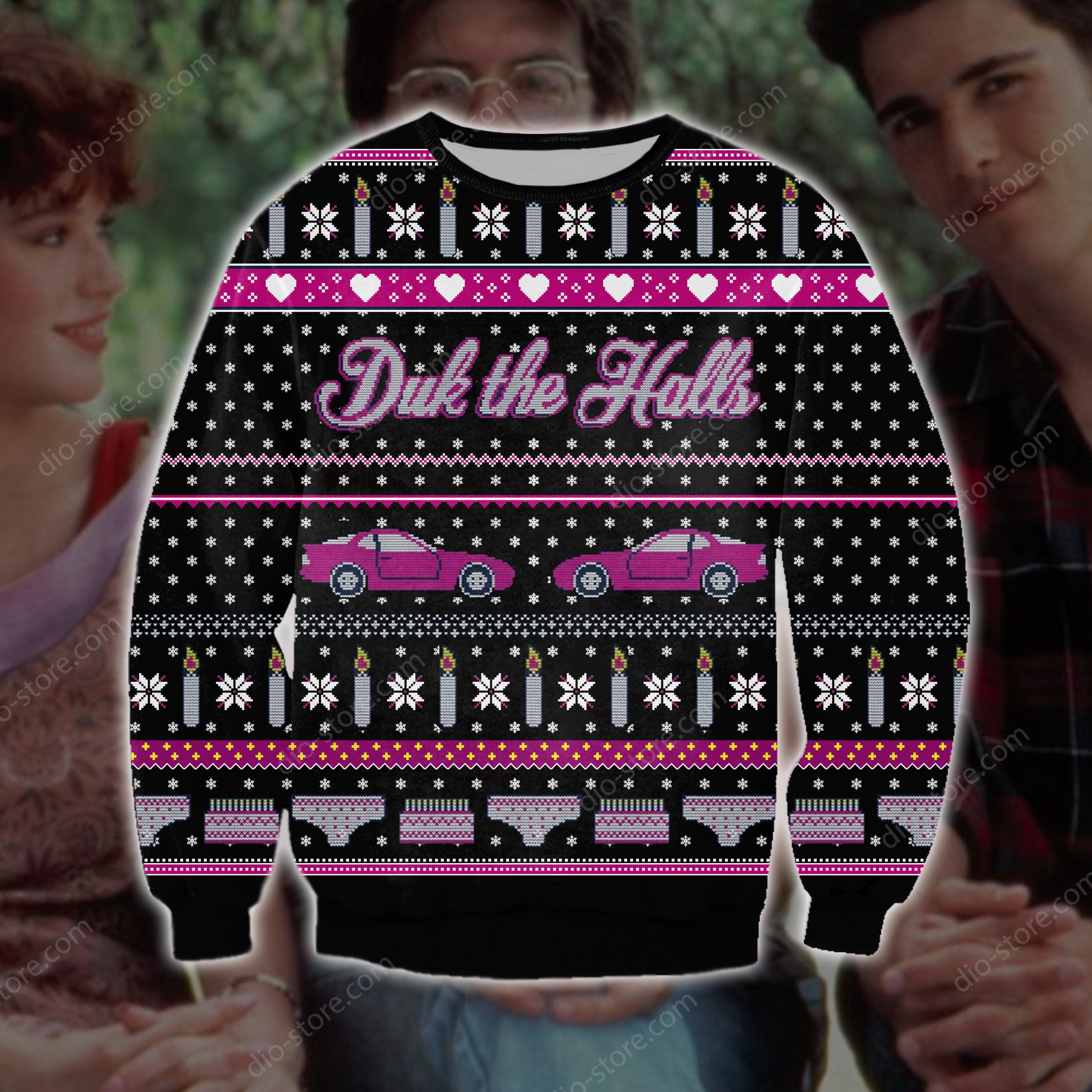 Drink The Halls Knitting Pattern 3D Print Ugly Sweater Hoodie All Over Printed