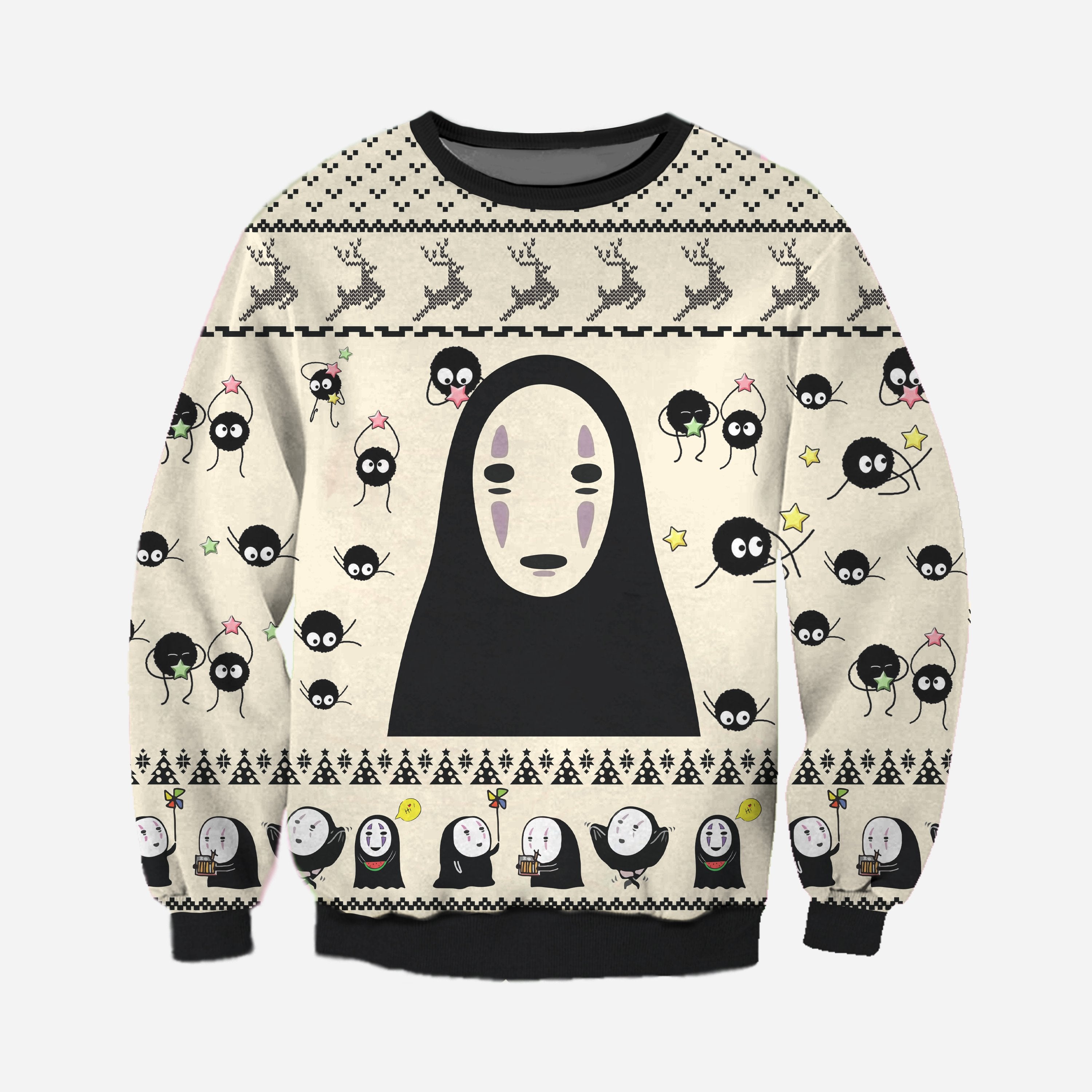 No- Face Knitting Pattern 3D Print Ugly Sweater Hoodie All Over Printed