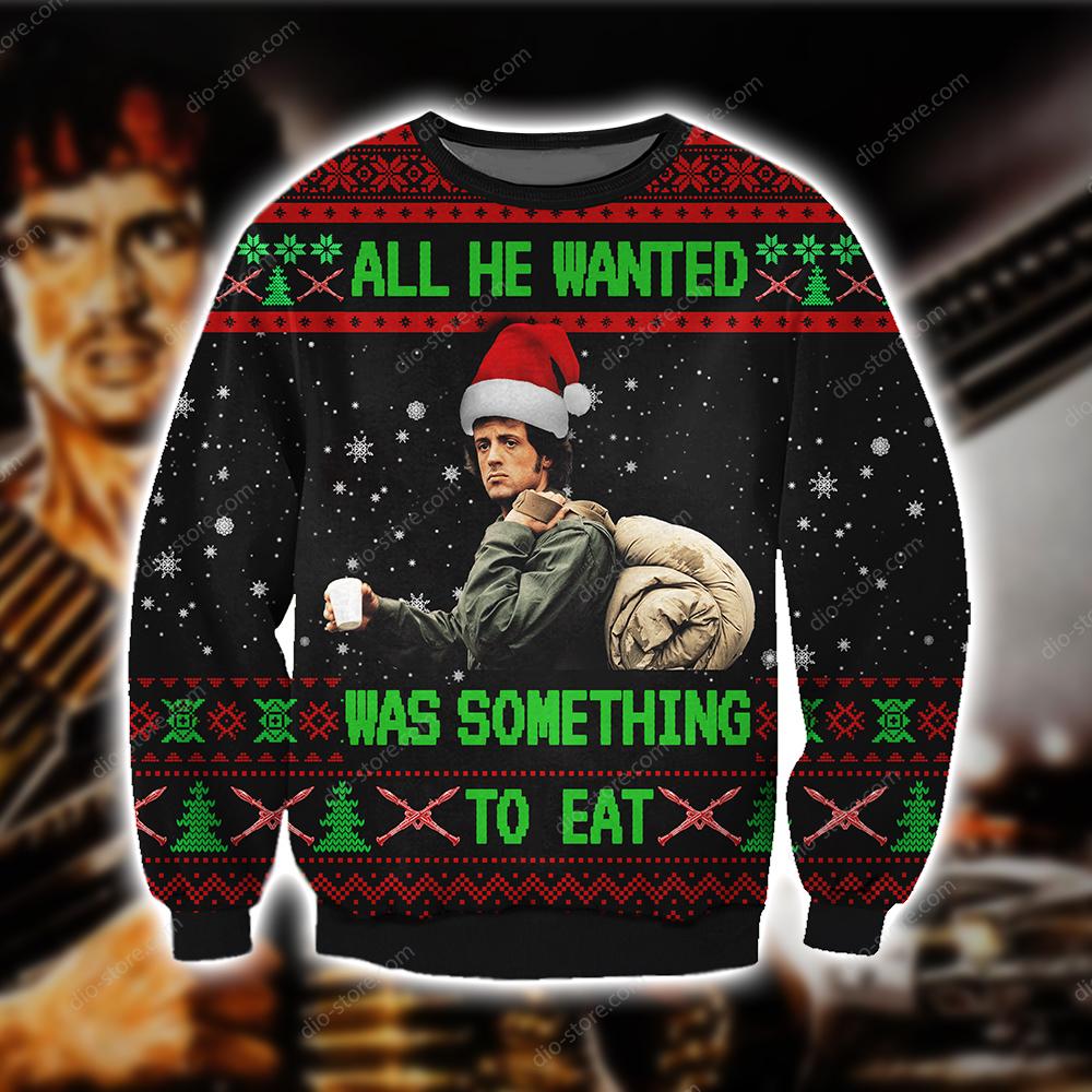 All He Wanted Was Something To Eat Knitting Pattern 3D Print Ugly Sweater Hoodie All Over Printed