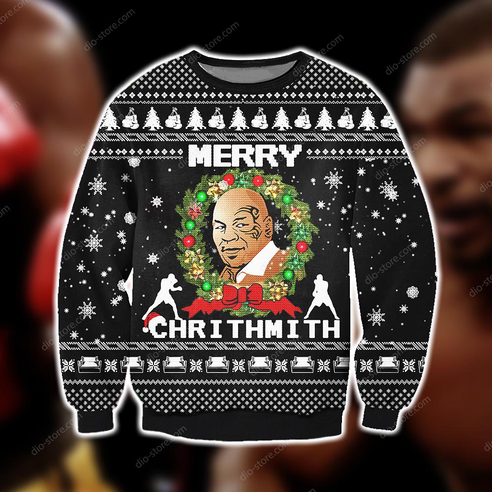 Mike Tyson Knitting Pattern 3D Print Ugly Sweater Hoodie All Over Printed