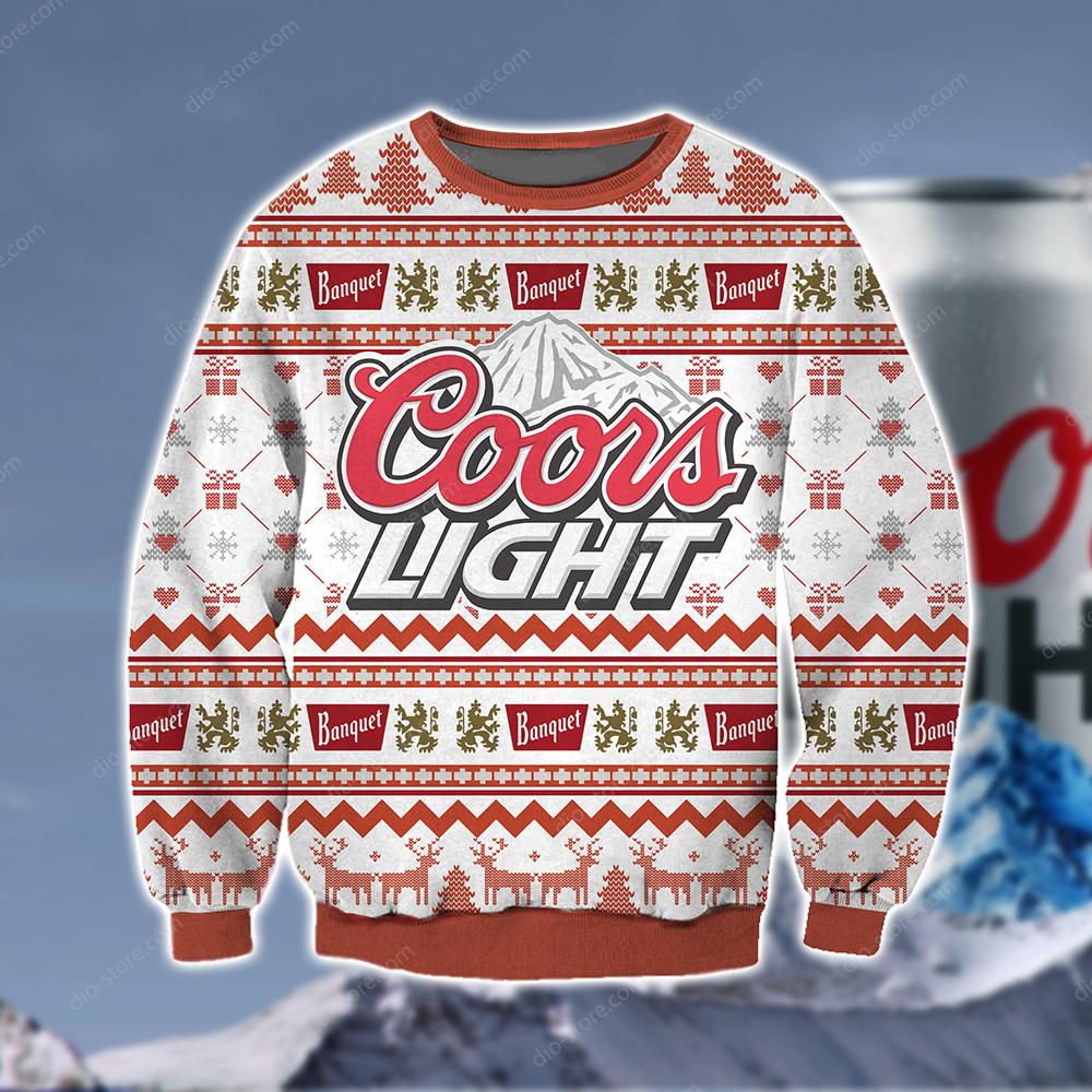 Coors Light Knitting Pattern 3D Print Ugly Christmas Sweater Hoodie All Over Printed