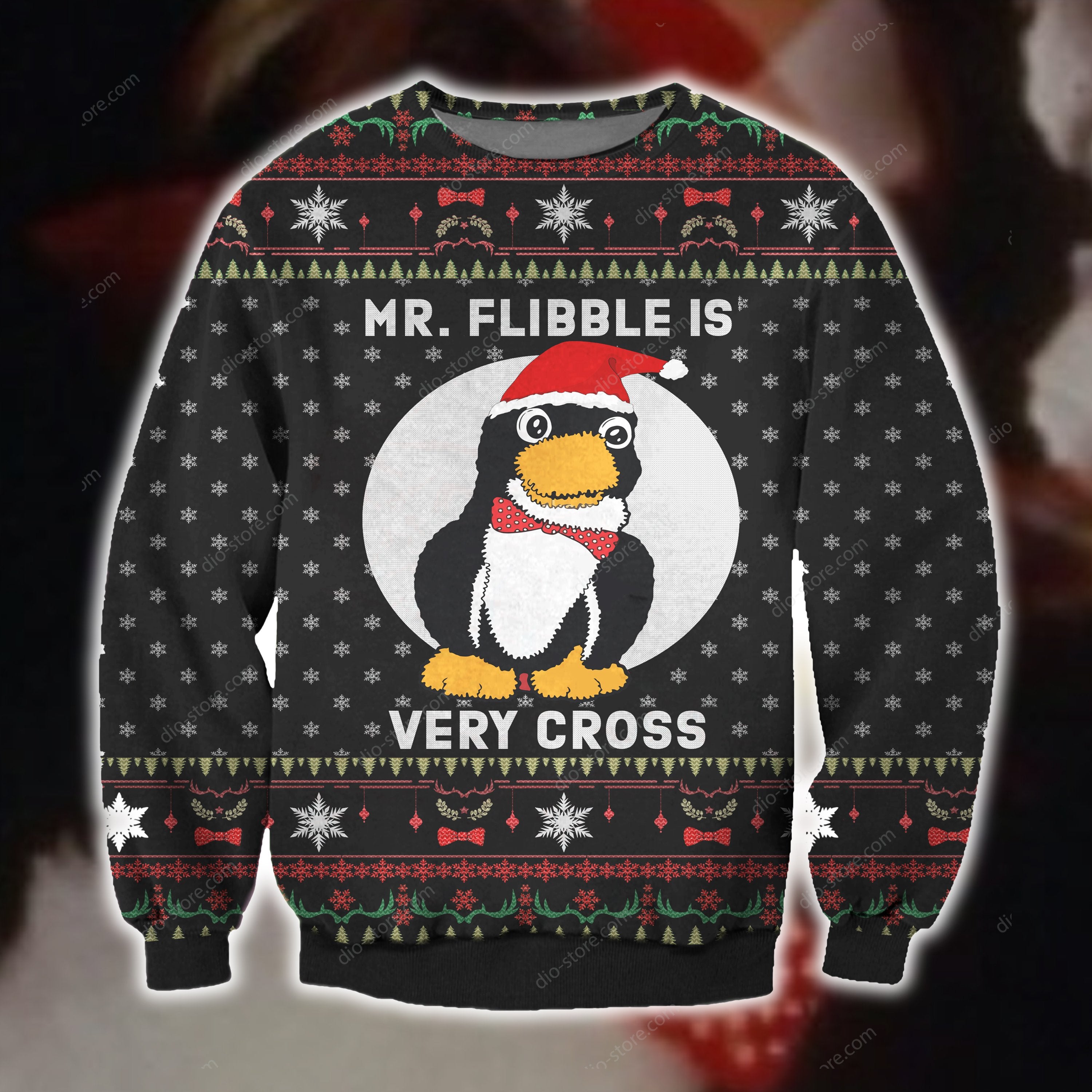 Mr Flibble Knitting Pattern 3D Print Ugly Sweater Hoodie All Over Printed