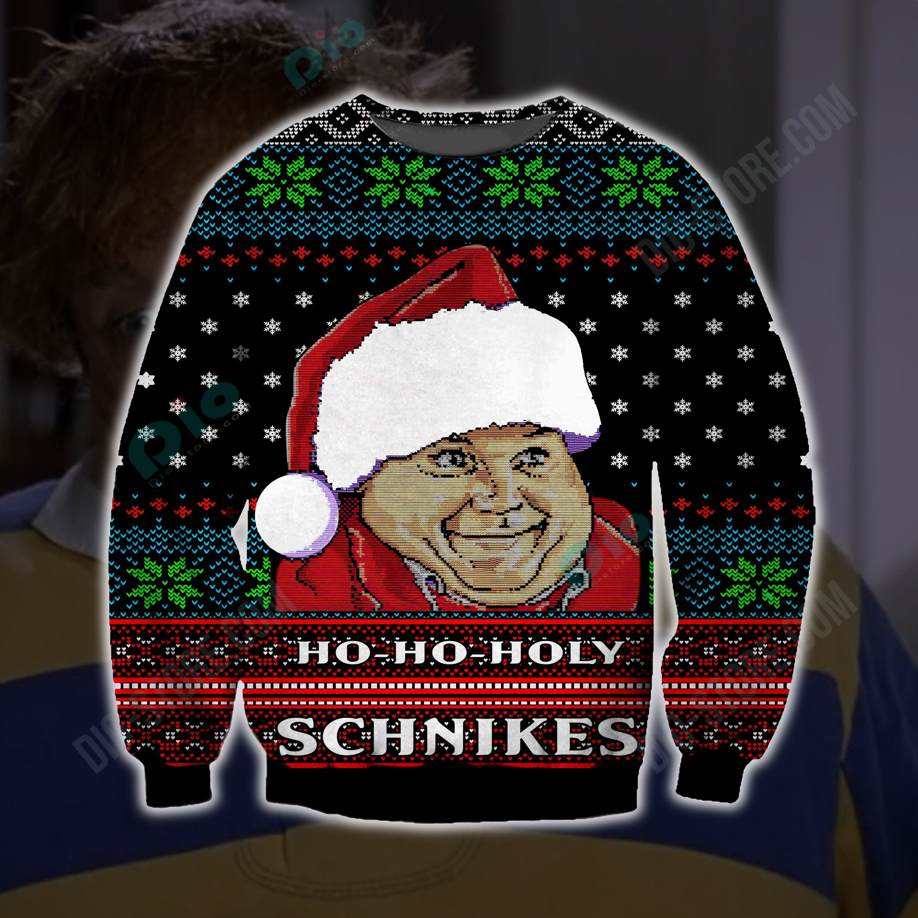 Ho Ho Holy Schnikes Knitting Pattern 3D Print Ugly Sweater Hoodie All Over Printed