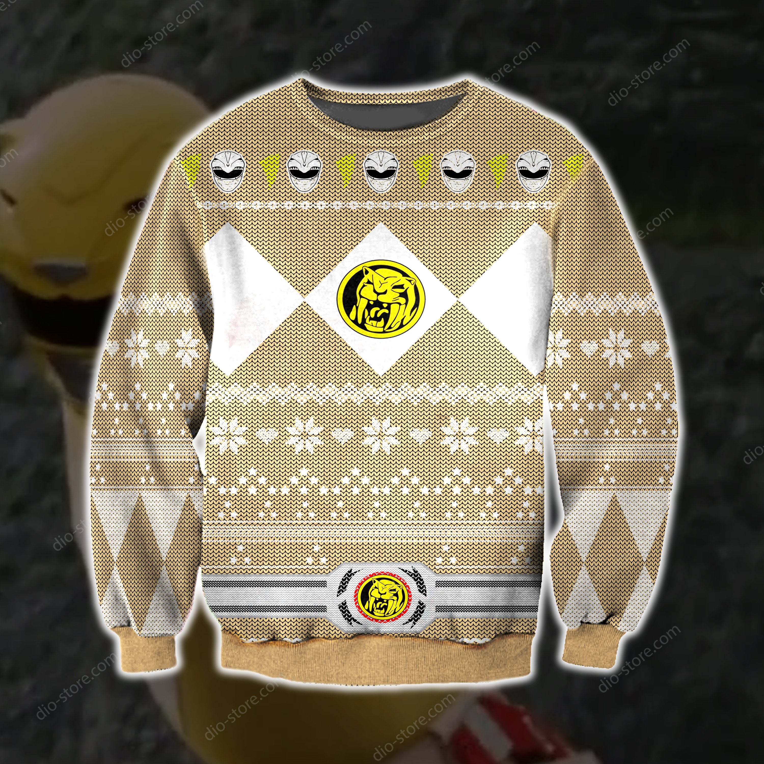 Power Rangers Knitting Pattern 3D Print Ugly Sweater Hoodie All Over Printed