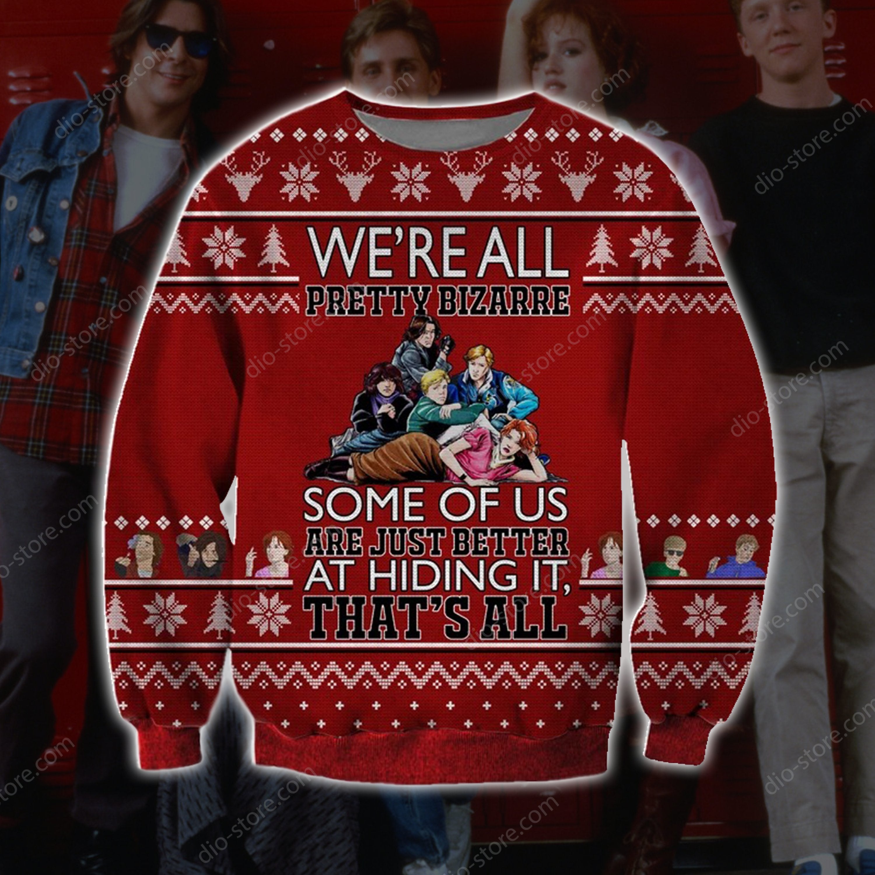 The Breakfast Club Knitting Pattern 3D Print Ugly Christmas Sweater Hoodie All Over Printed