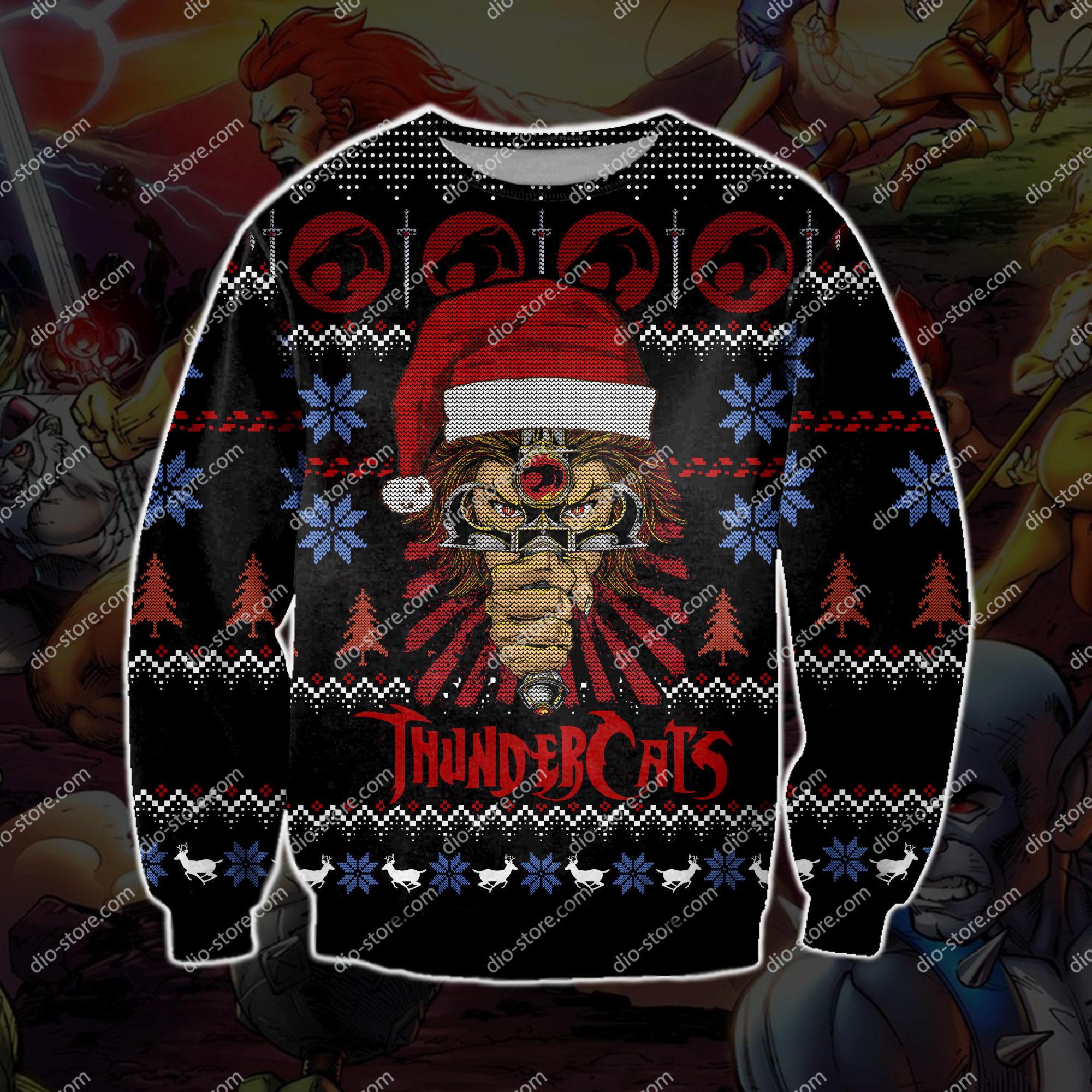 Thundercats Knitting Pattern 3D Print Ugly Christmas Sweatshirt Hoodie All Over Printed