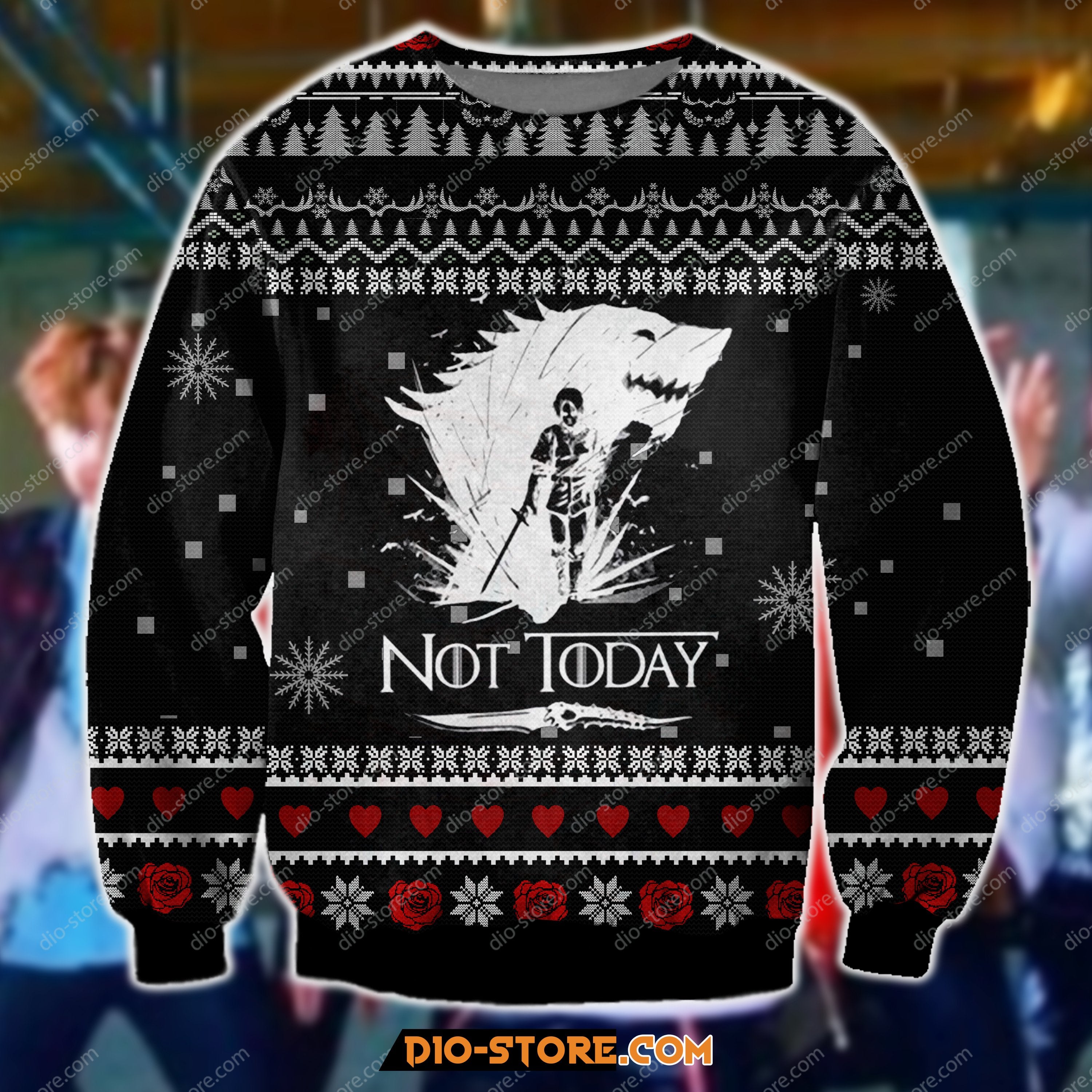 3D All Over Print Game Of Thrones - Not Today Ugly Christmas Sweater Hoodie All Over Printed