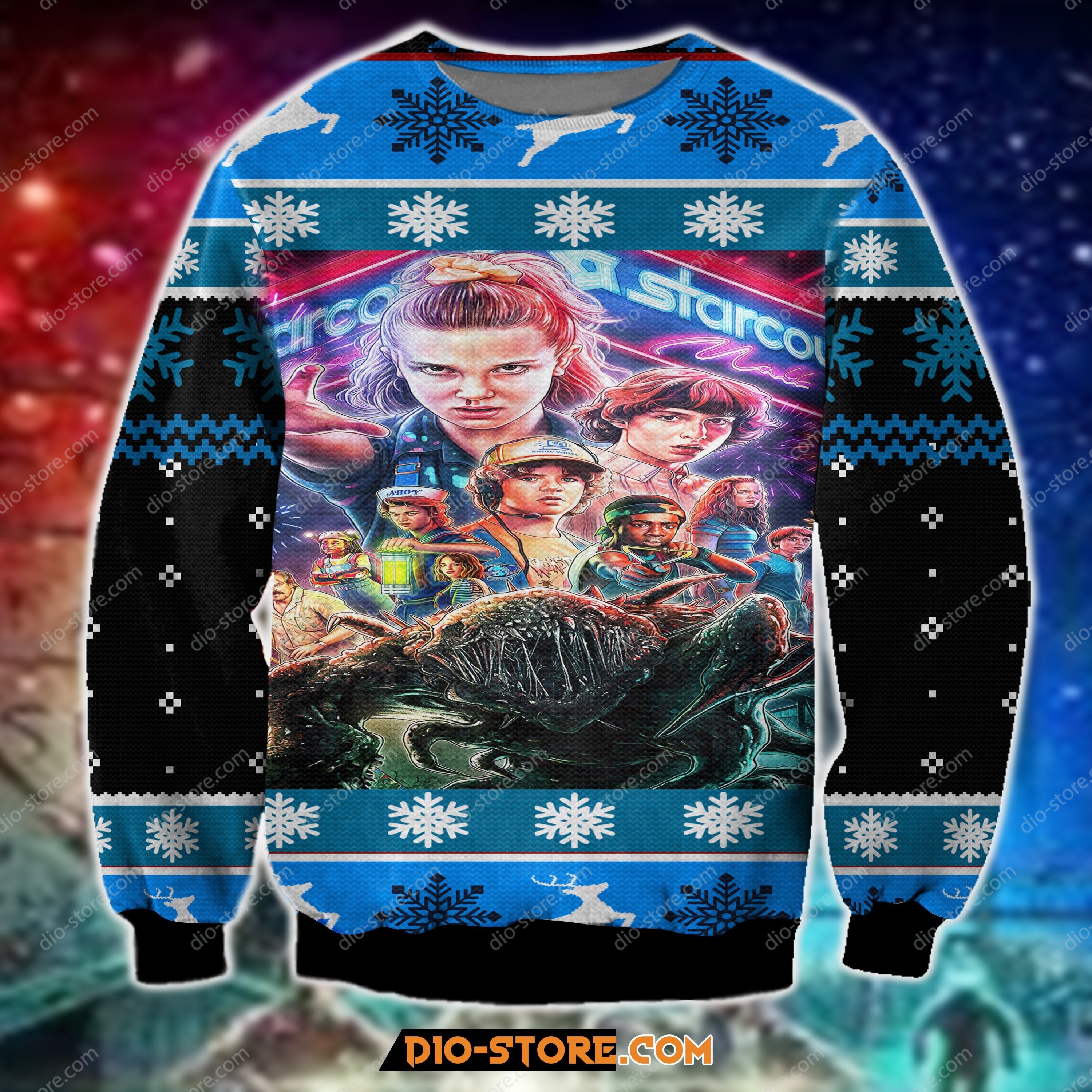 Stranger Things 3D Print Knitting Pattern Ugly Christmas Sweater Hoodie All Over Printed