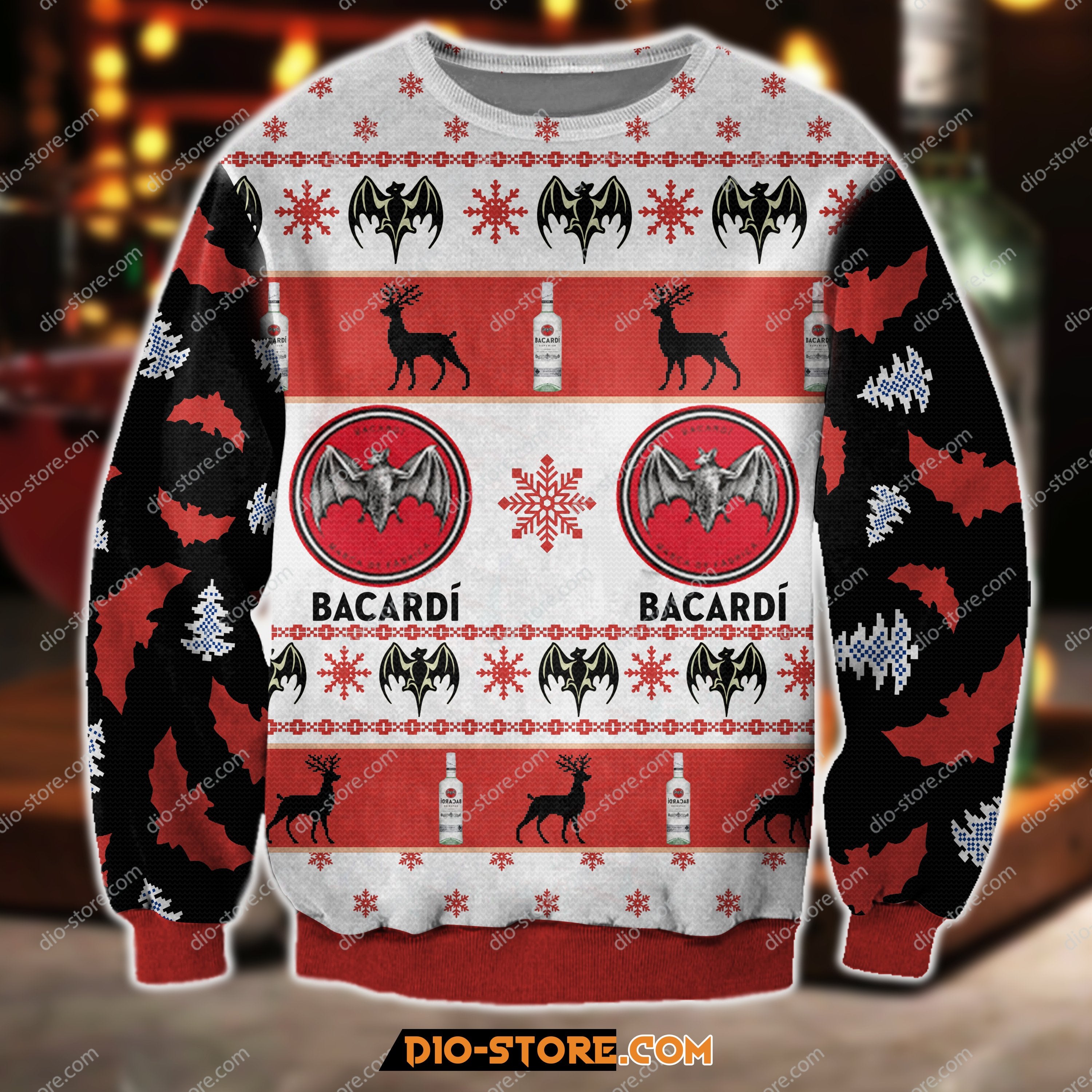 Bacardi Wine Knitting Pattern 3D Print Ugly Sweater Hoodie All Over Printed