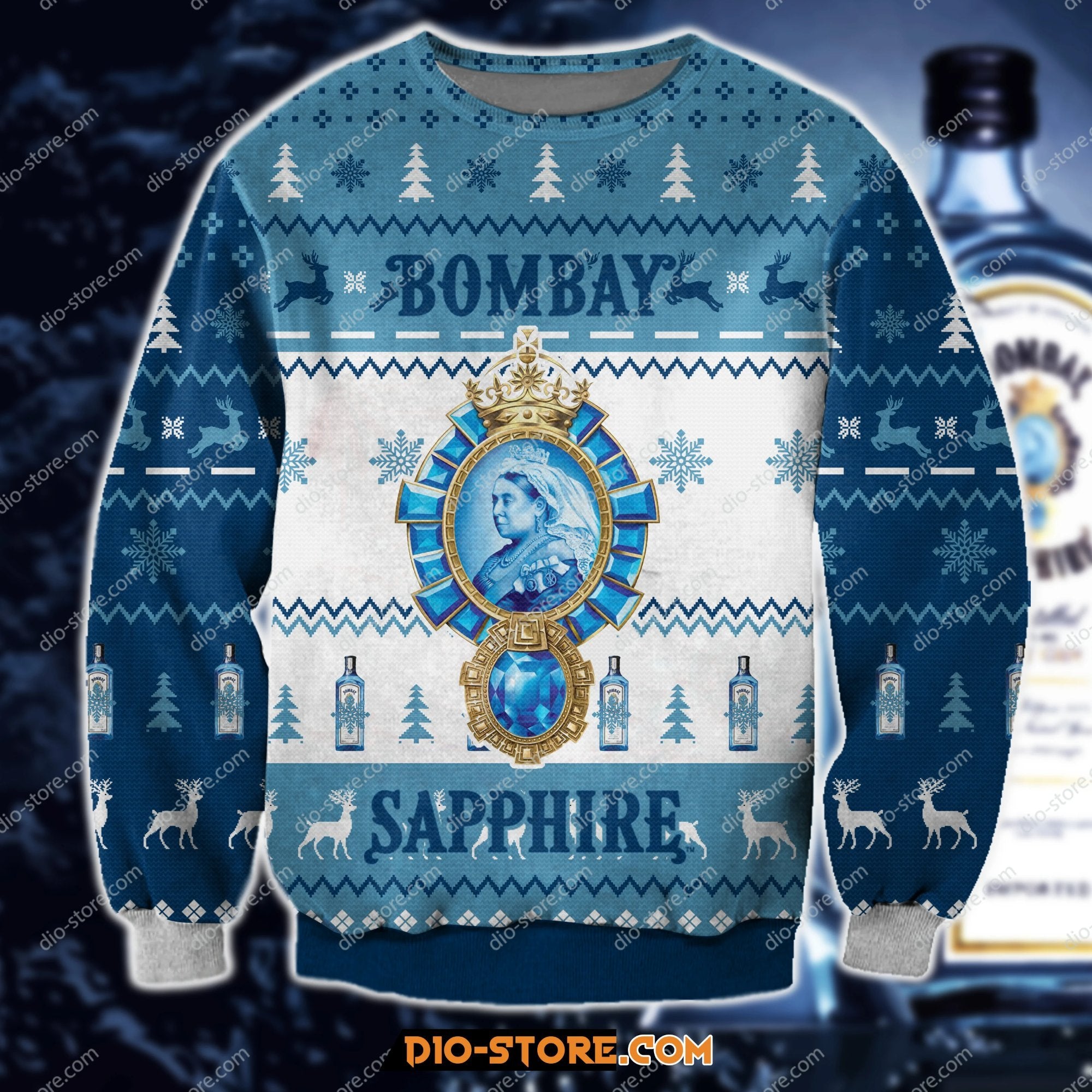 Bombay Sapphire Knitting Pattern 3D Print Ugly Christmas Sweater Hoodie All Over Printed