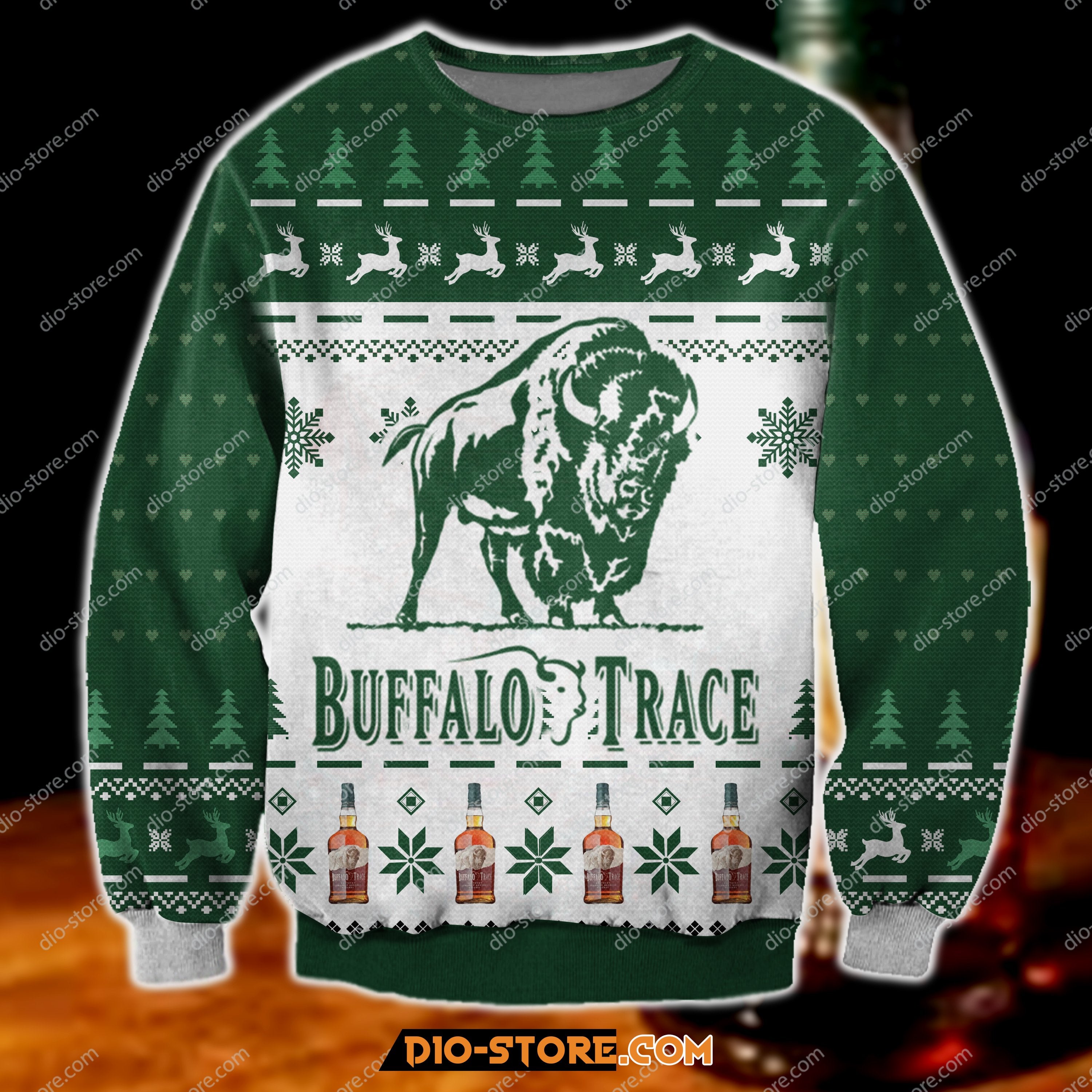 Buffalo Trace Knitting Pattern 3D Print Ugly Sweater Hoodie All Over Printed