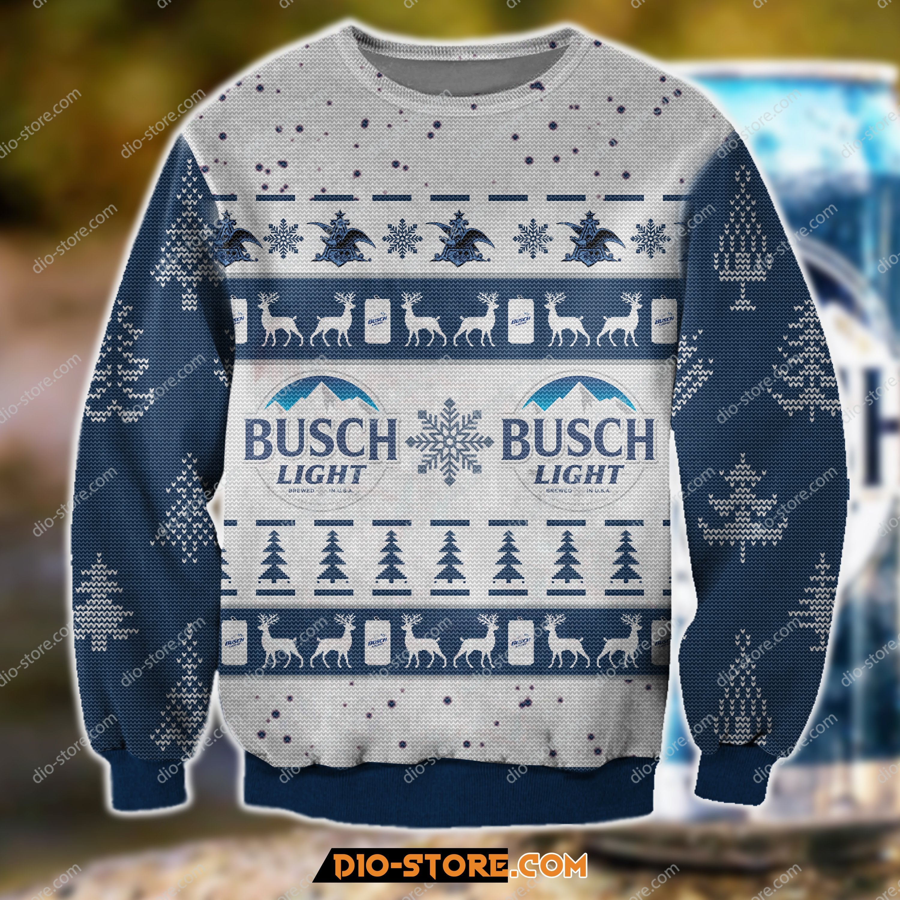 Busch Light Knitting Pattern 3D Print Ugly Christmas Sweater 1292020 Hoodie All Over Printed