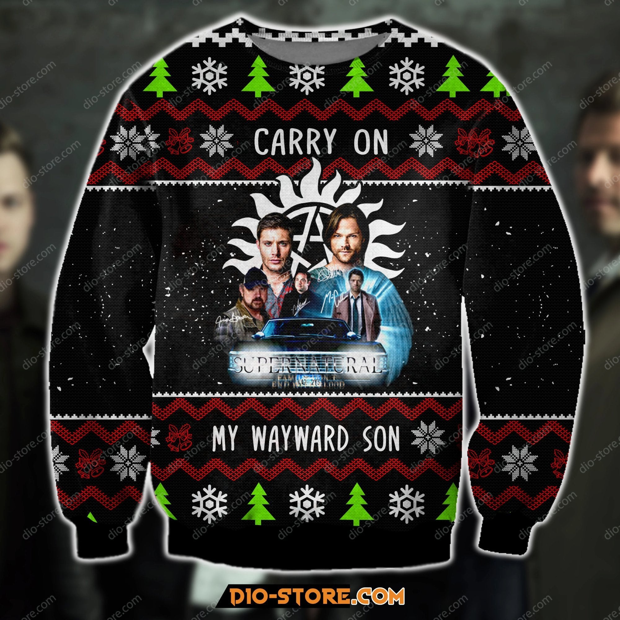 Supernatural Carry On My Wayward Son 3D Print Ugly Christmas Sweater Hoodie All Over Printed