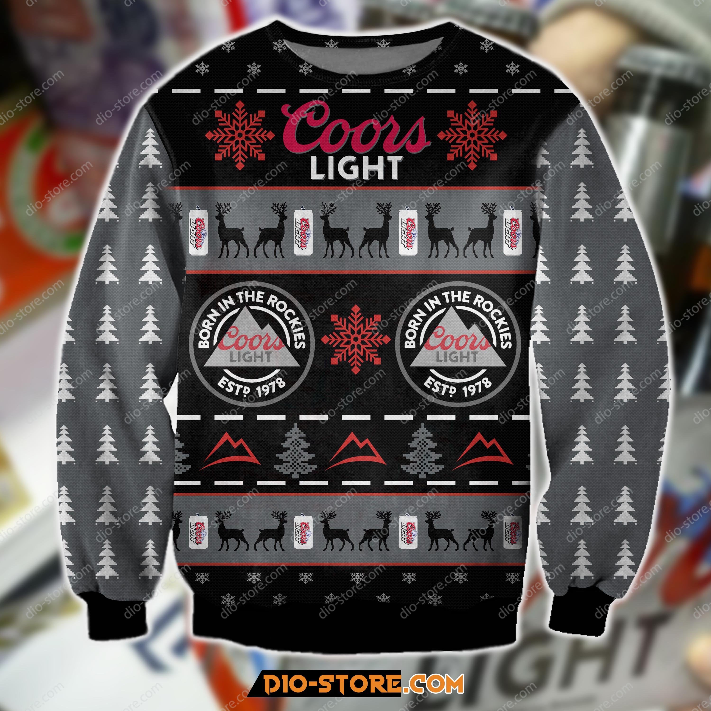 Coors Light Beer Knitting Pattern 3D Print Ugly Christmas Sweater Hoodie All Over Printed