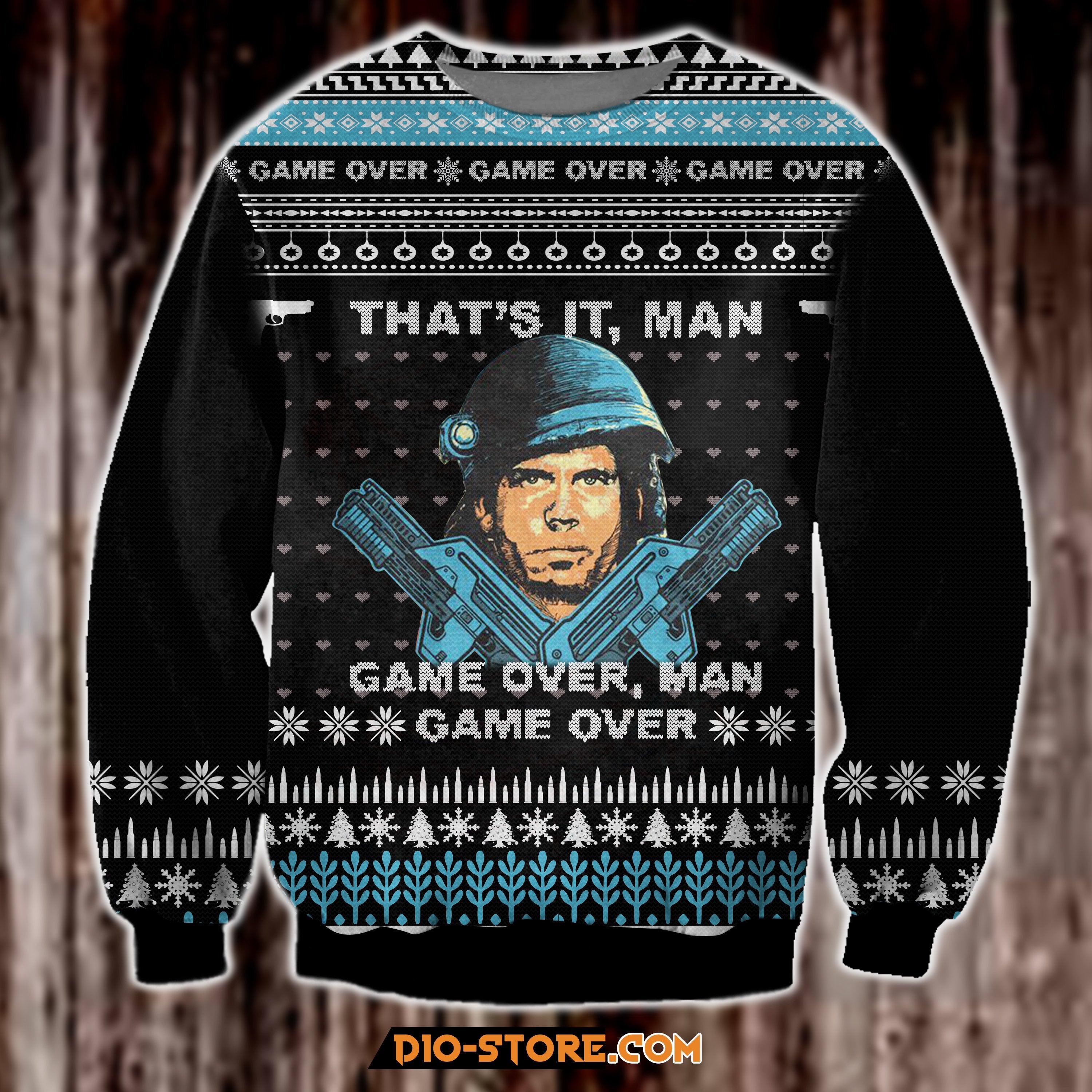 Game Over Man 3D Print Ugly Christmas Sweatshirt Hoodie All Over Printed