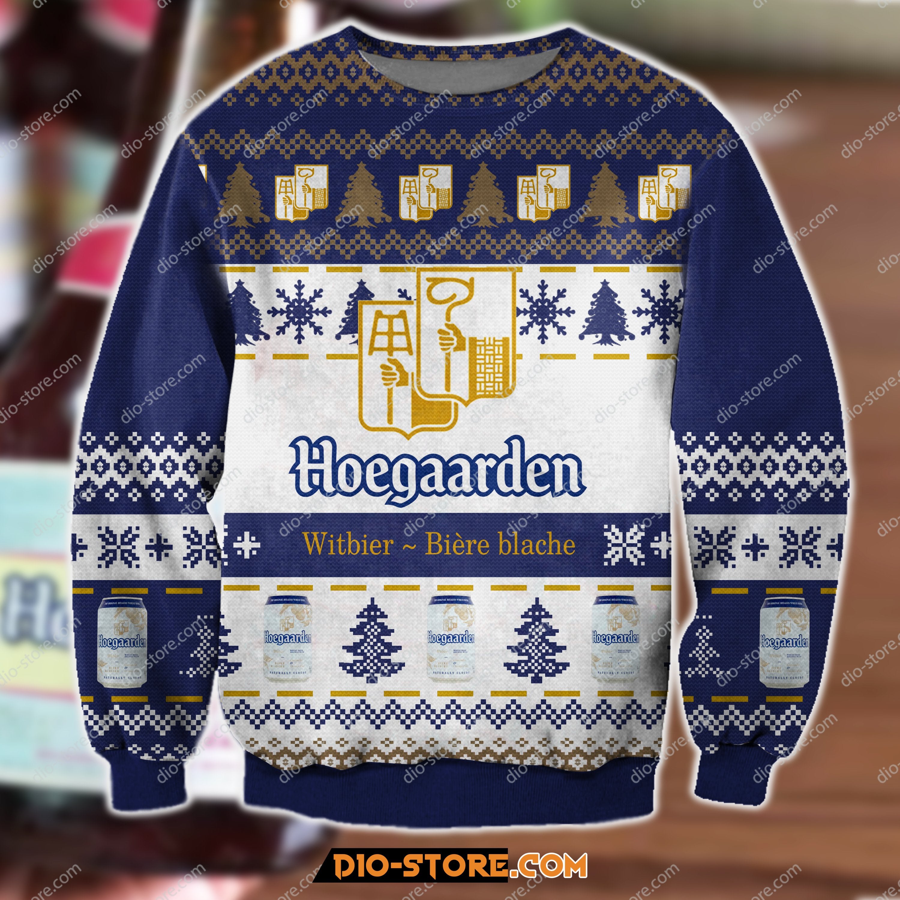 Hoegaarden White Knitting Pattern 3D Print Ugly Christmas Sweatshirt Hoodie All Over Printed