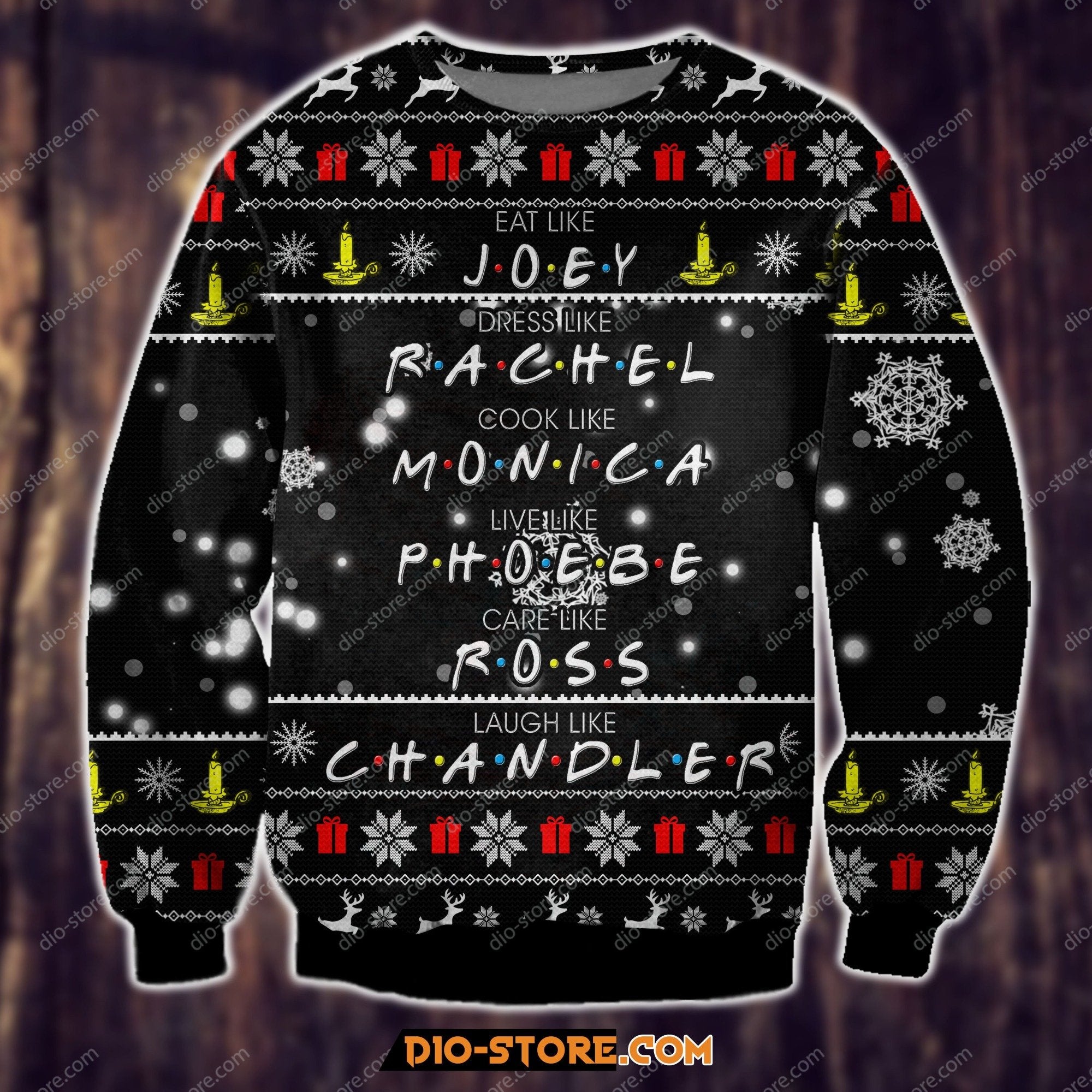 3D Print Knitting Pattern Friends - American Sitcom Ugly Christmas Sweater Hoodie All Over Printed