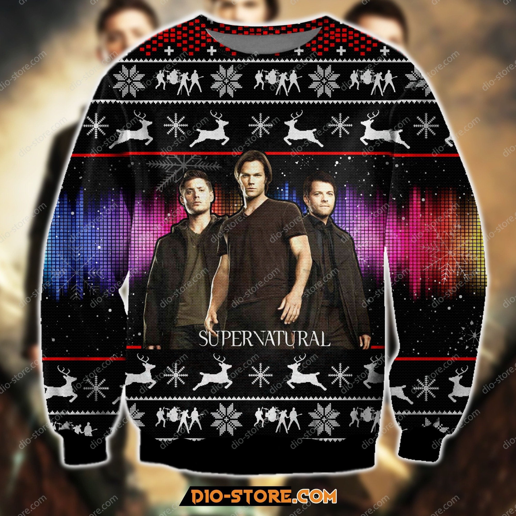 Supernatural 3D Print Knitting Pattern Ugly Christmas Sweater Hoodie All Over Printed