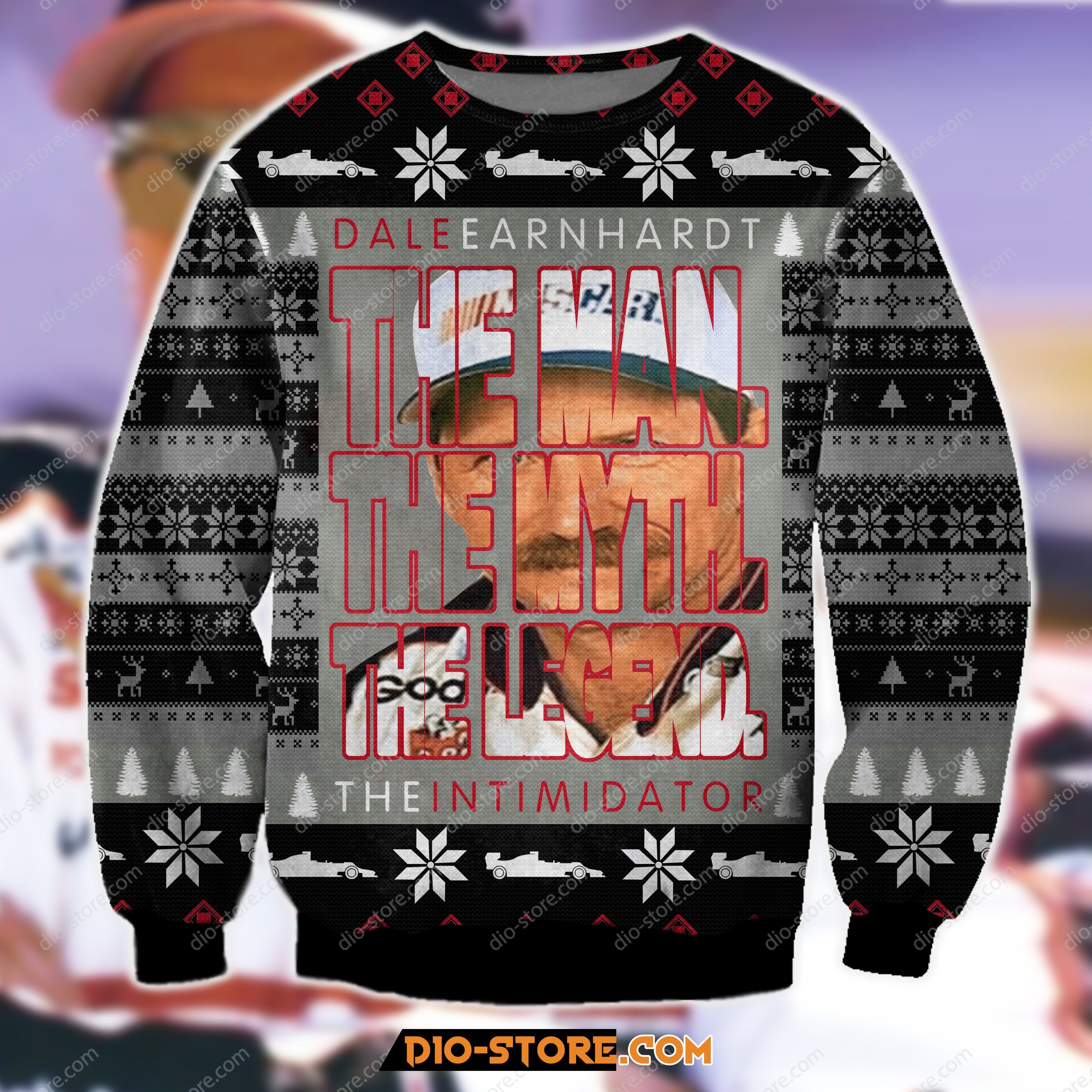 Dale Earnhardt The Man The Myth The Legend 3D Print Ugly Christmas Sweater Hoodie All Over Printed