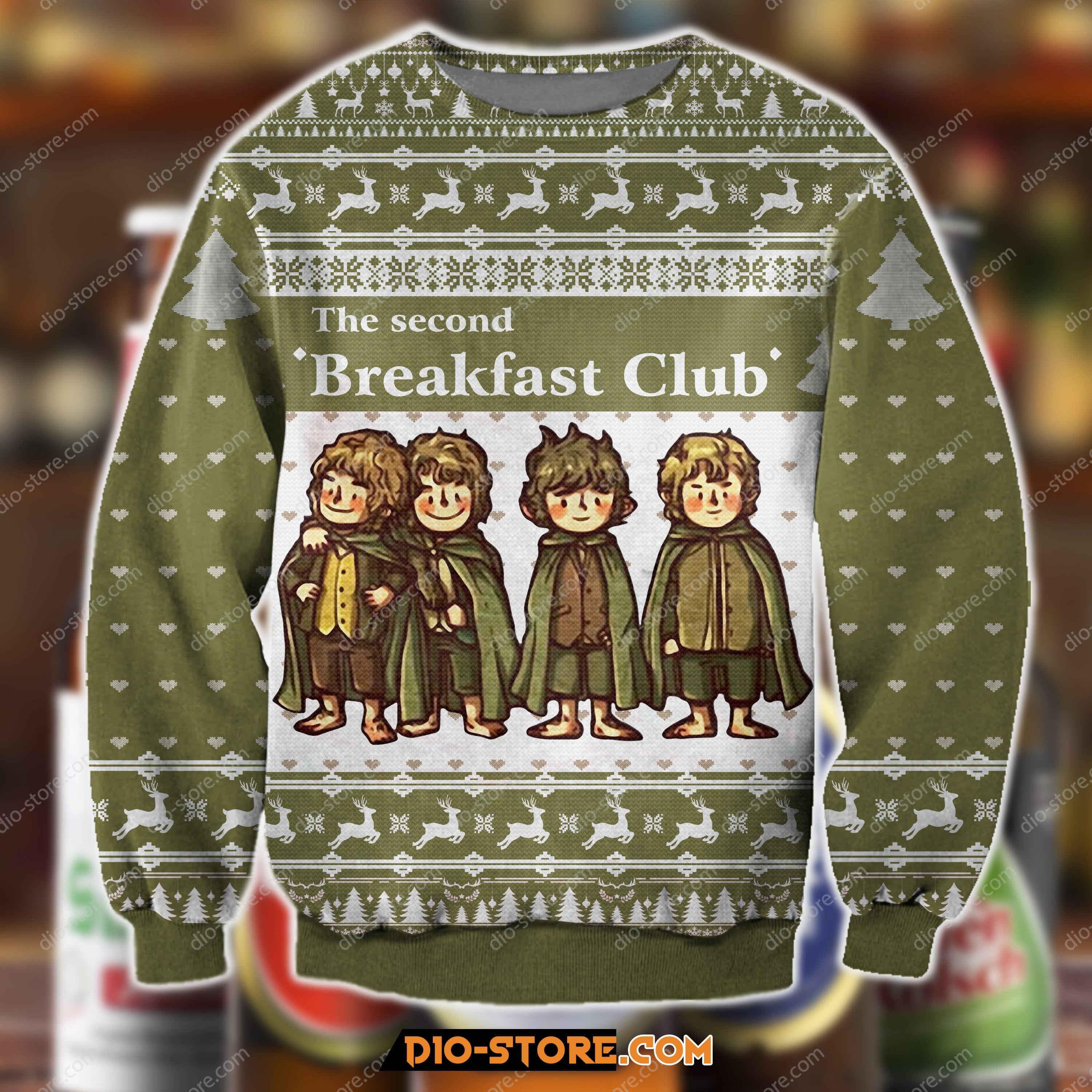 3D Print Knitting Pattern The Second Breakfast Club Ugly Christmas Sweater Hoodie All Over Printed