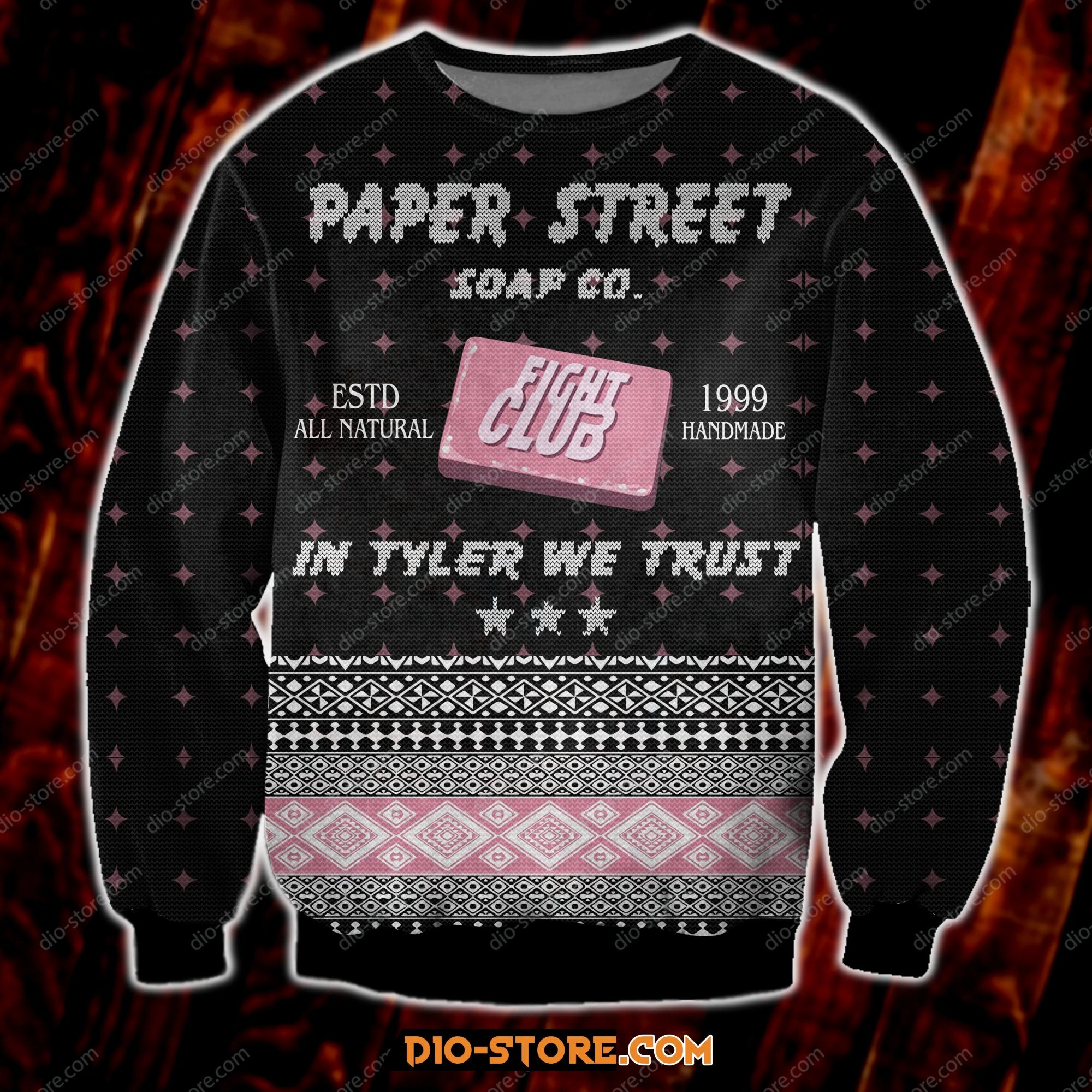 Fight Club Paper Street Soap Co 3D Print Ugly Christmas Sweatshirt Hoodie All Over Printed