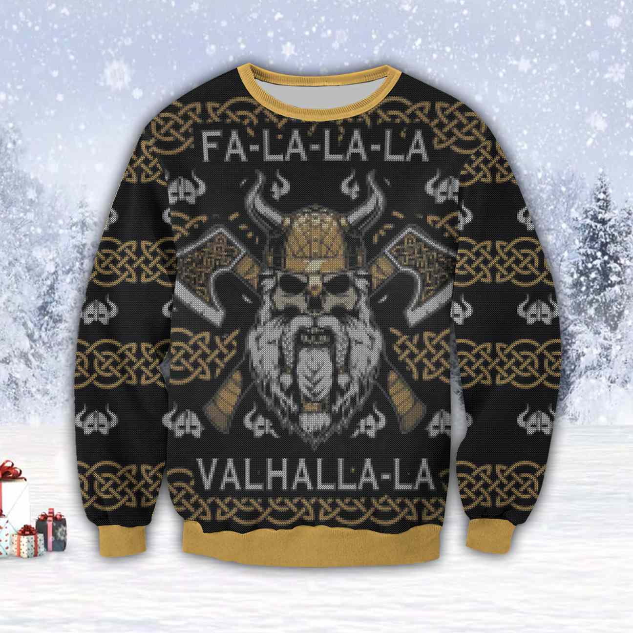 Fa-La-La-La Viking 3D All Over Print Ugly Christmas Sweater Hoodie All Over Printed