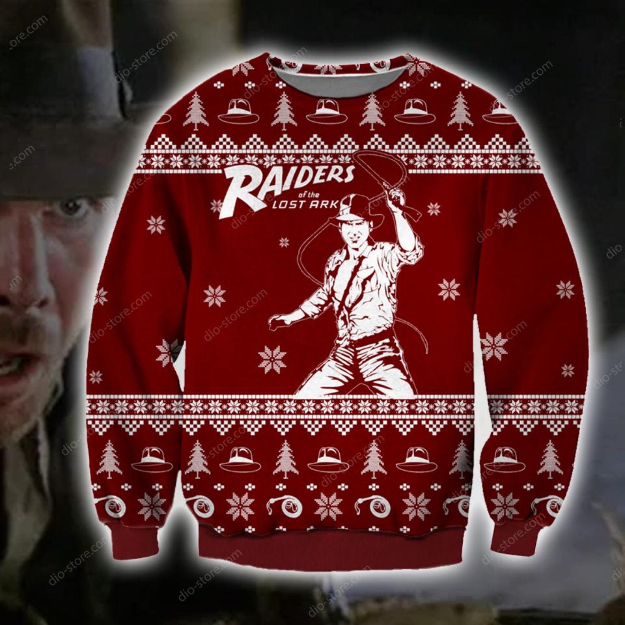 Raiders Of The Lost Ark Knitting Pattern 3D Print Ugly Christmas Sweater Hoodie All Over Printed