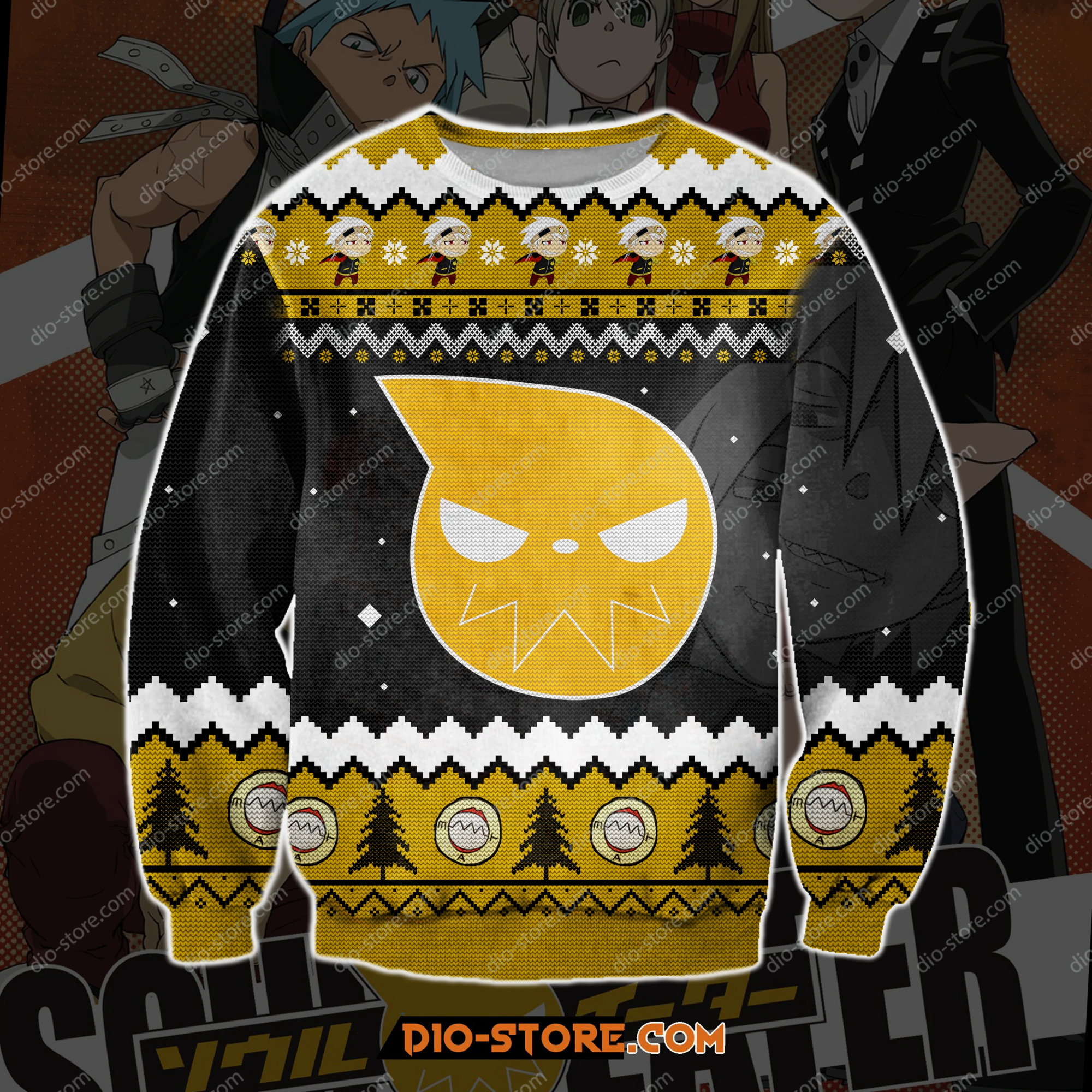 Soul Eater 3D Knitting Pattern Print Ugly Christmas Sweater Hoodie All Over Printed