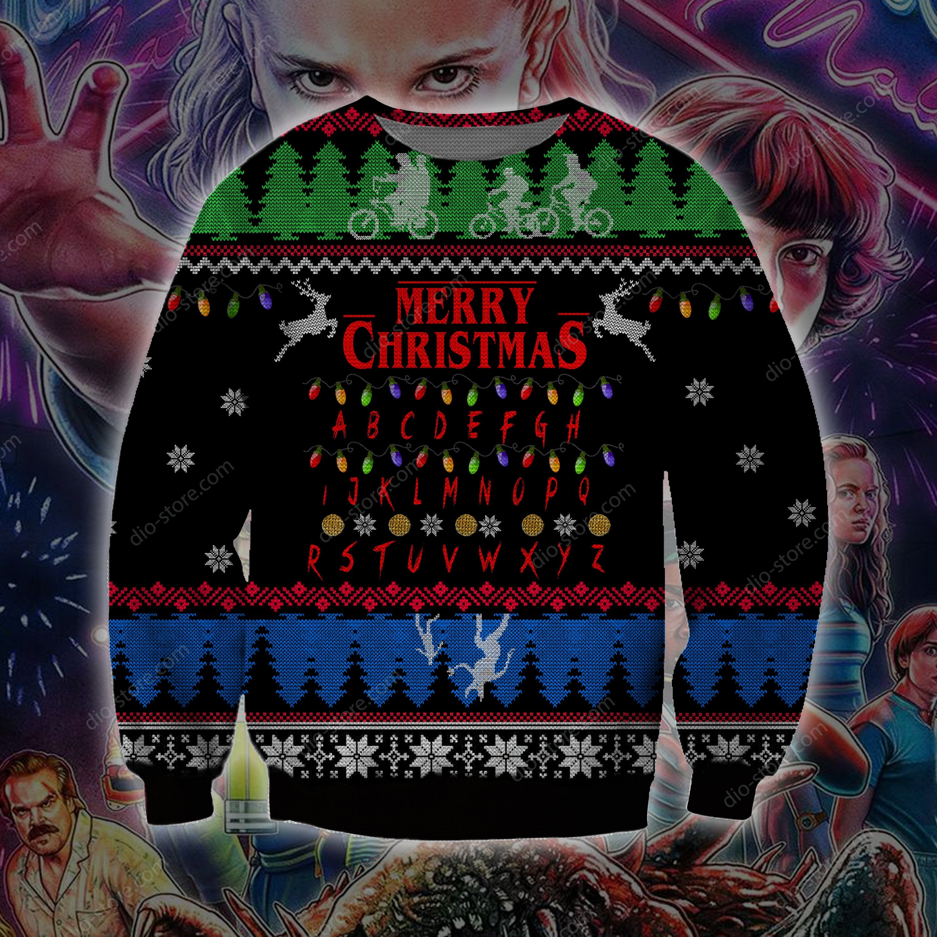 Stranger Things Knitting Pattern 3D Print Ugly Christmas Sweater Hoodie All Over Printed