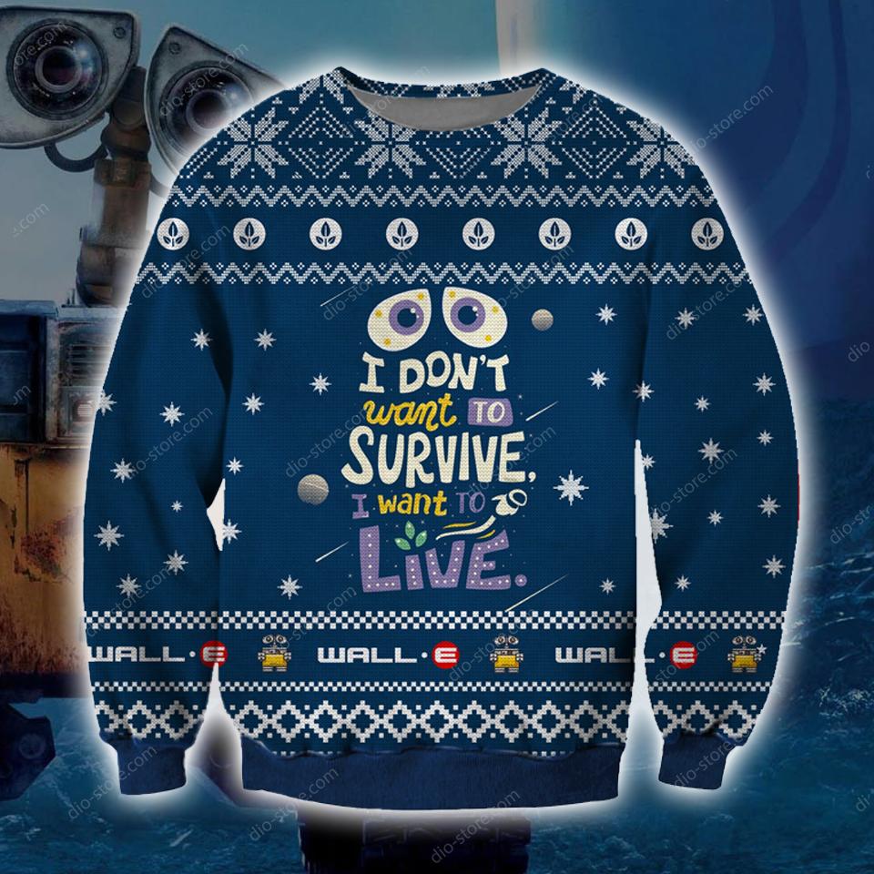 Wall-E Knitting Pattern 3D Print Ugly Christmas Sweater Hoodie All Over Printed