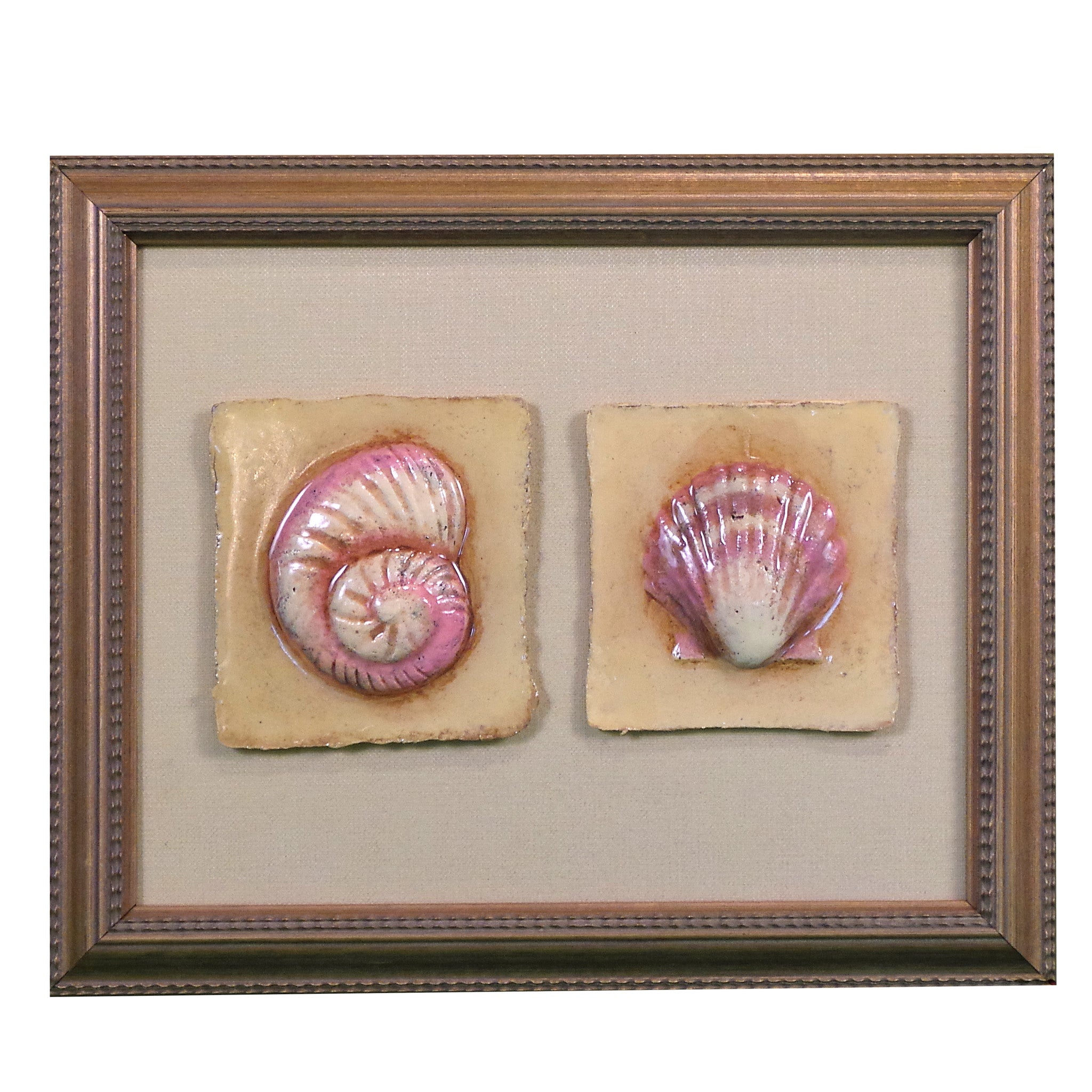 Nautilus & Scallop 12"W x 10"H