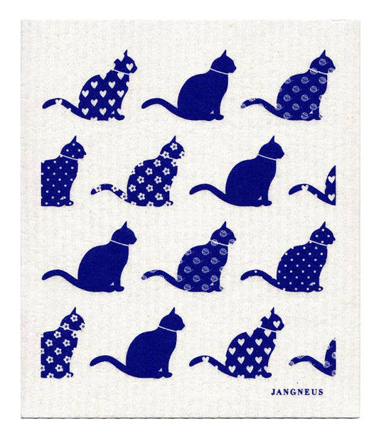 Dishcloth from Sweden Dogs Blue Jangneus