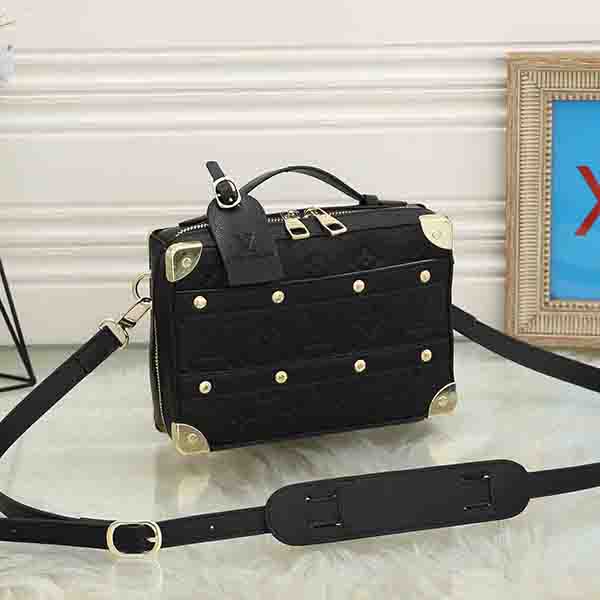 Louis vuitton LV New high-end light luxury old flower box bag Single Shoulder Messenger small square