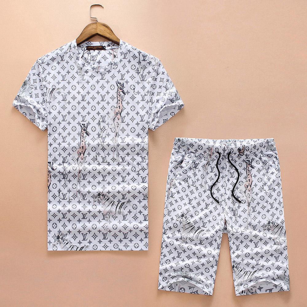 Boys & Men Louis Vuitton Shirt Top Tee Shorts Set Two-Piece