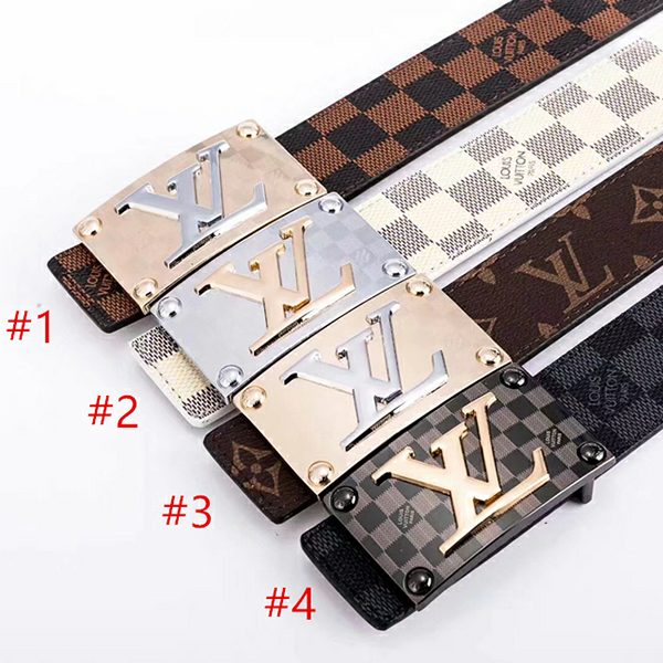 LV Woman Men Fashion Smooth Buckle Belt Leather Belt