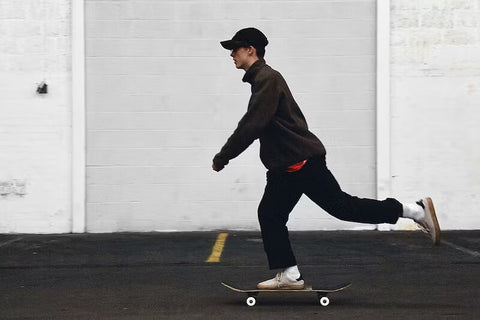 Skateboarder pushing