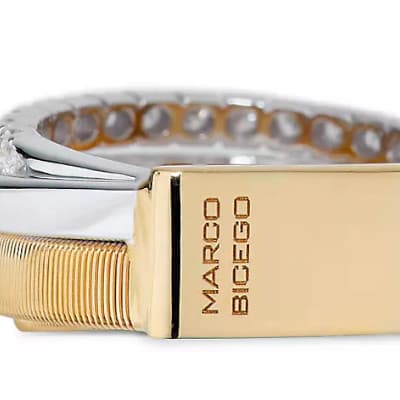 Marco Bicego Masai 18K Yellow Gold 4-Strand Coil Ring With Diamond 2 Pavé Bands_image03