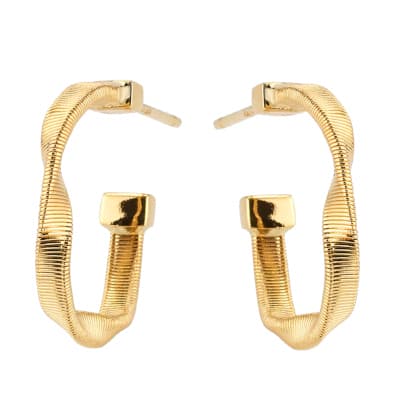 Marco Bicego Marrakech 18K Yellow Gold Twisted Huggie Hoops_image01