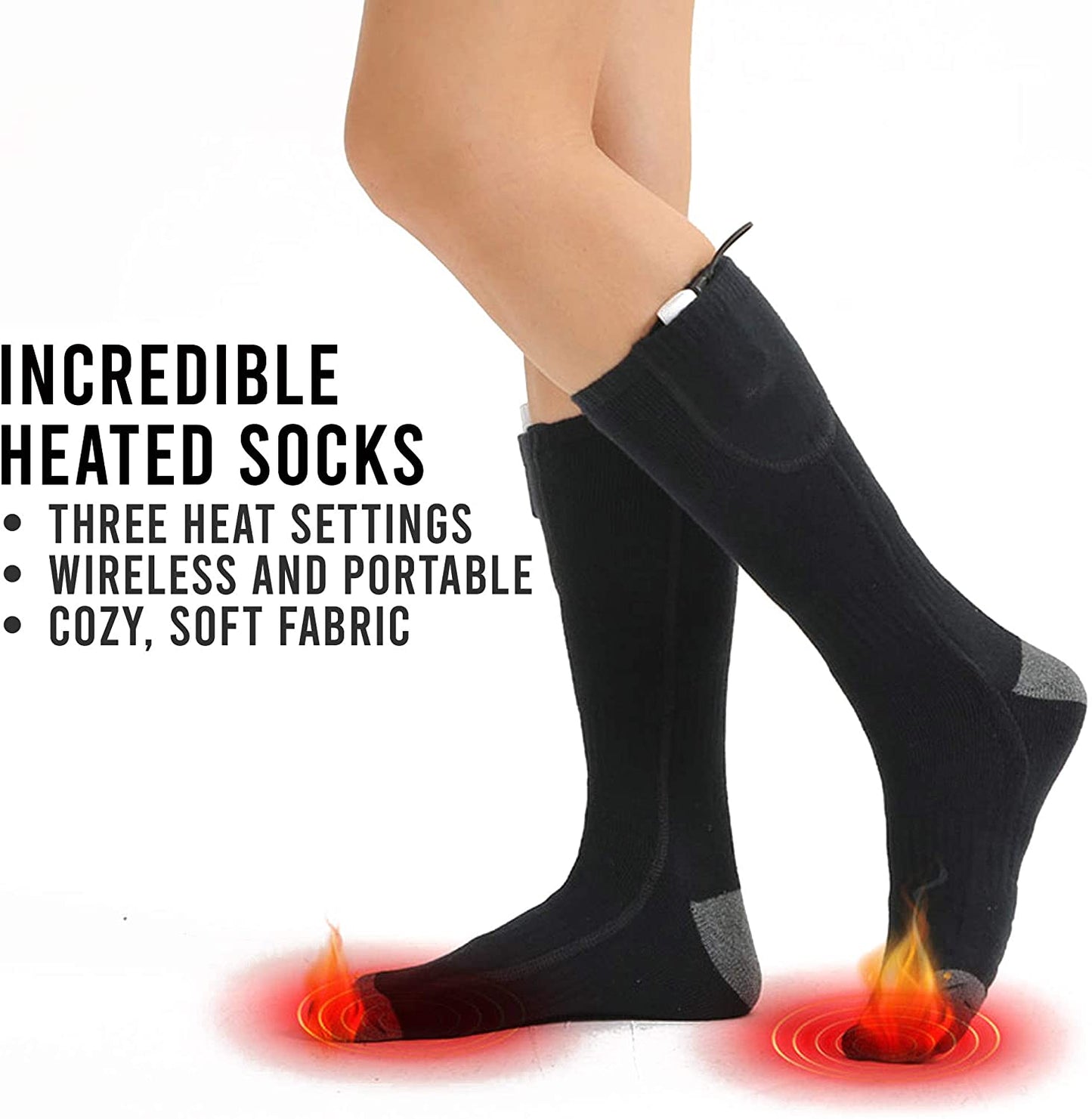 Black Squid Comfomedic Battery Heated Socks for Men Women