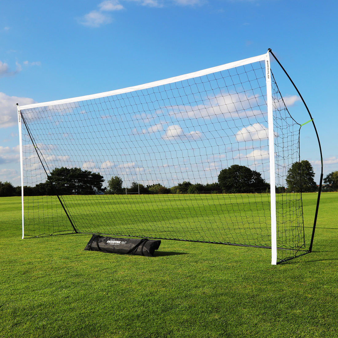 Future Stars 8ft Soccer Goal Combo Set with Shooter Tutor, Official Size 5  Soccer Ball and Pump with Pin 