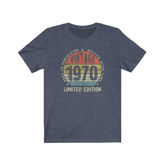 37 Design Unit 1970 Birthday Gift Idea for Men or Women, Vintage 1970 T-Shirt Dark Grey / XL