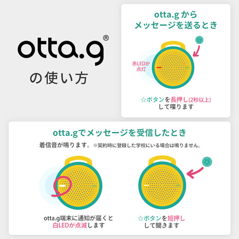 スマート防犯ブザー otta.g 専用ランドセルフック＆ストラップ付