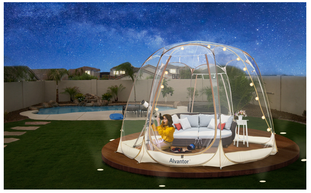 outdoor bubble tent for winter