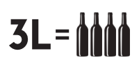 3L in bag in box are equal to four 75cl bottles